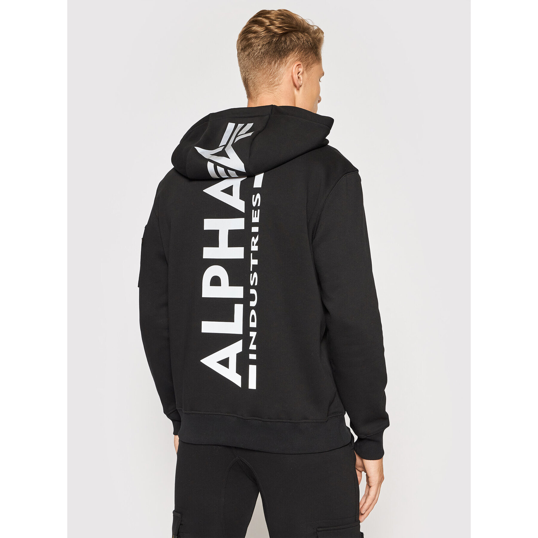 Alpha Industries Bluză Back Print 178318RP Negru Regular Fit - Pled.ro