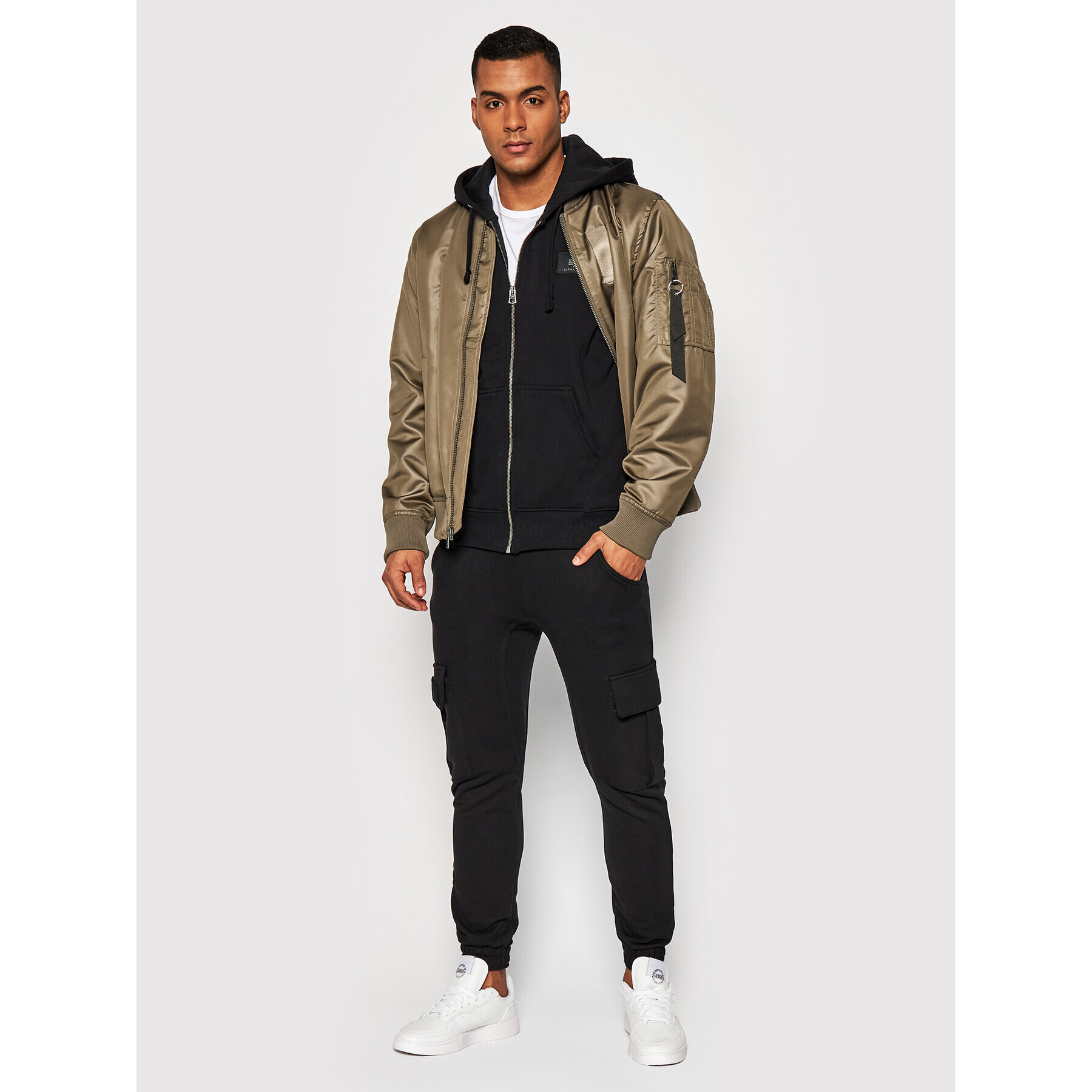 Alpha Industries Bluză Back Print Zip 128342 Negru Regular Fit - Pled.ro