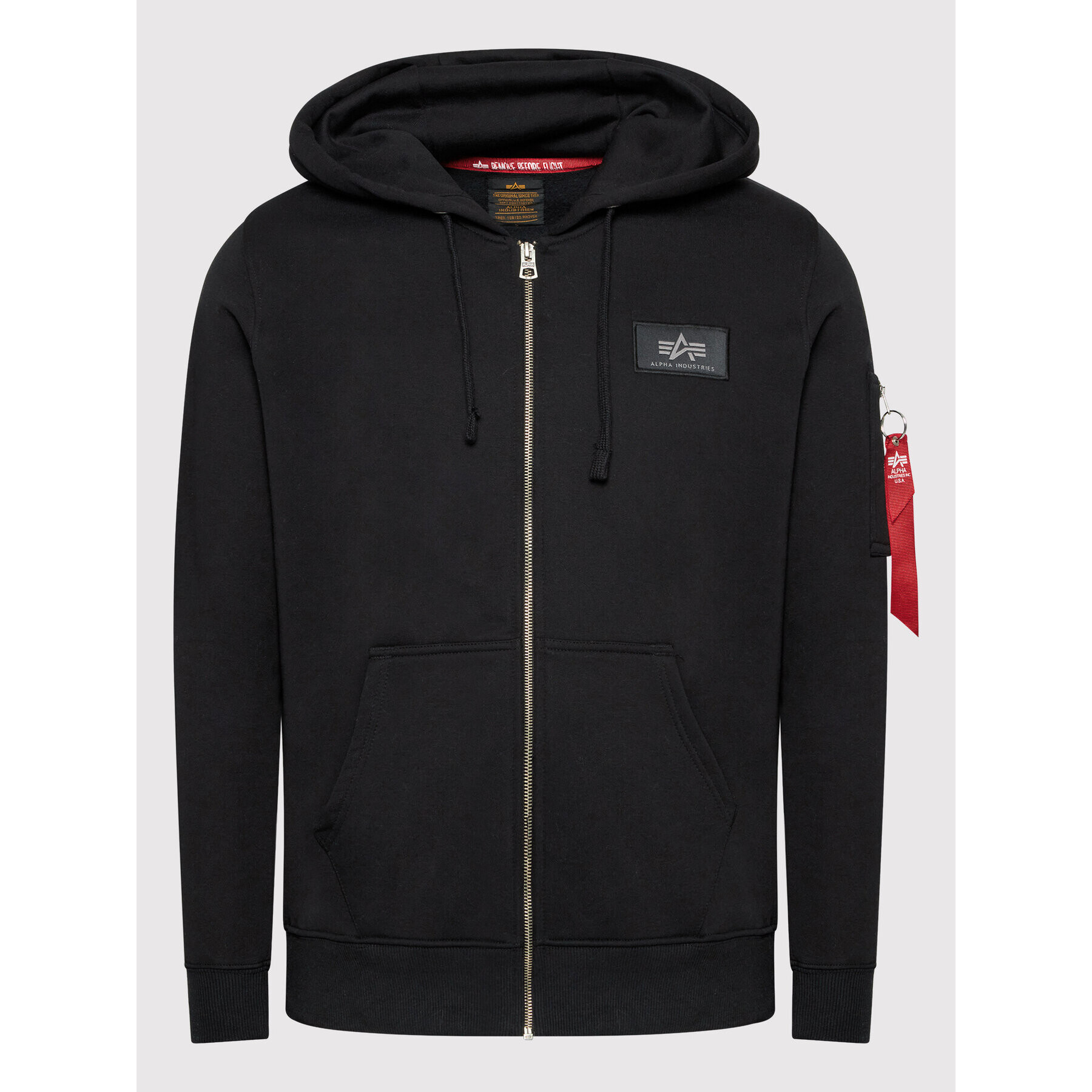 Alpha Industries Bluză Back Print Zip 128342 Negru Regular Fit - Pled.ro