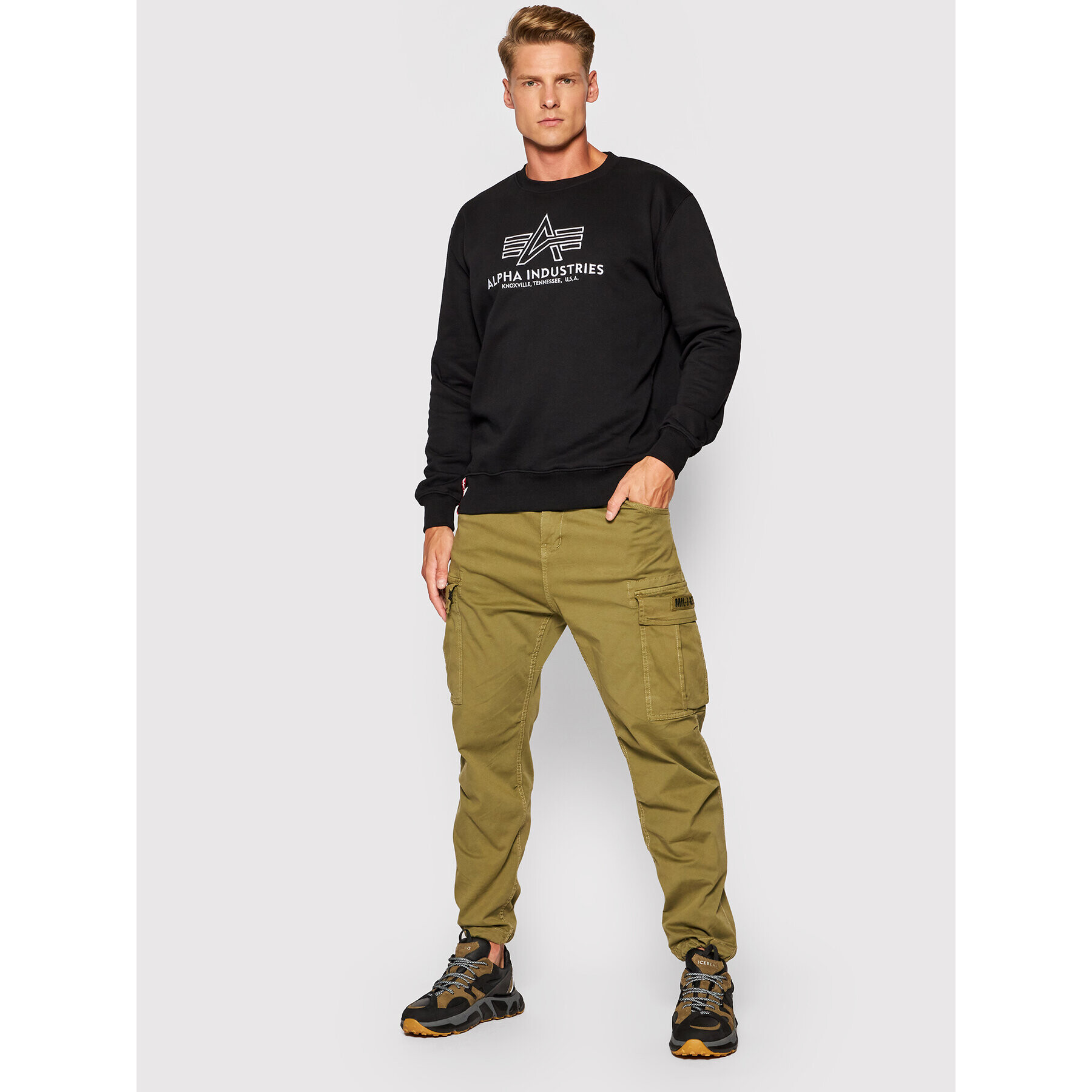 Alpha Industries Bluză Basic 118302 Negru Regular Fit - Pled.ro