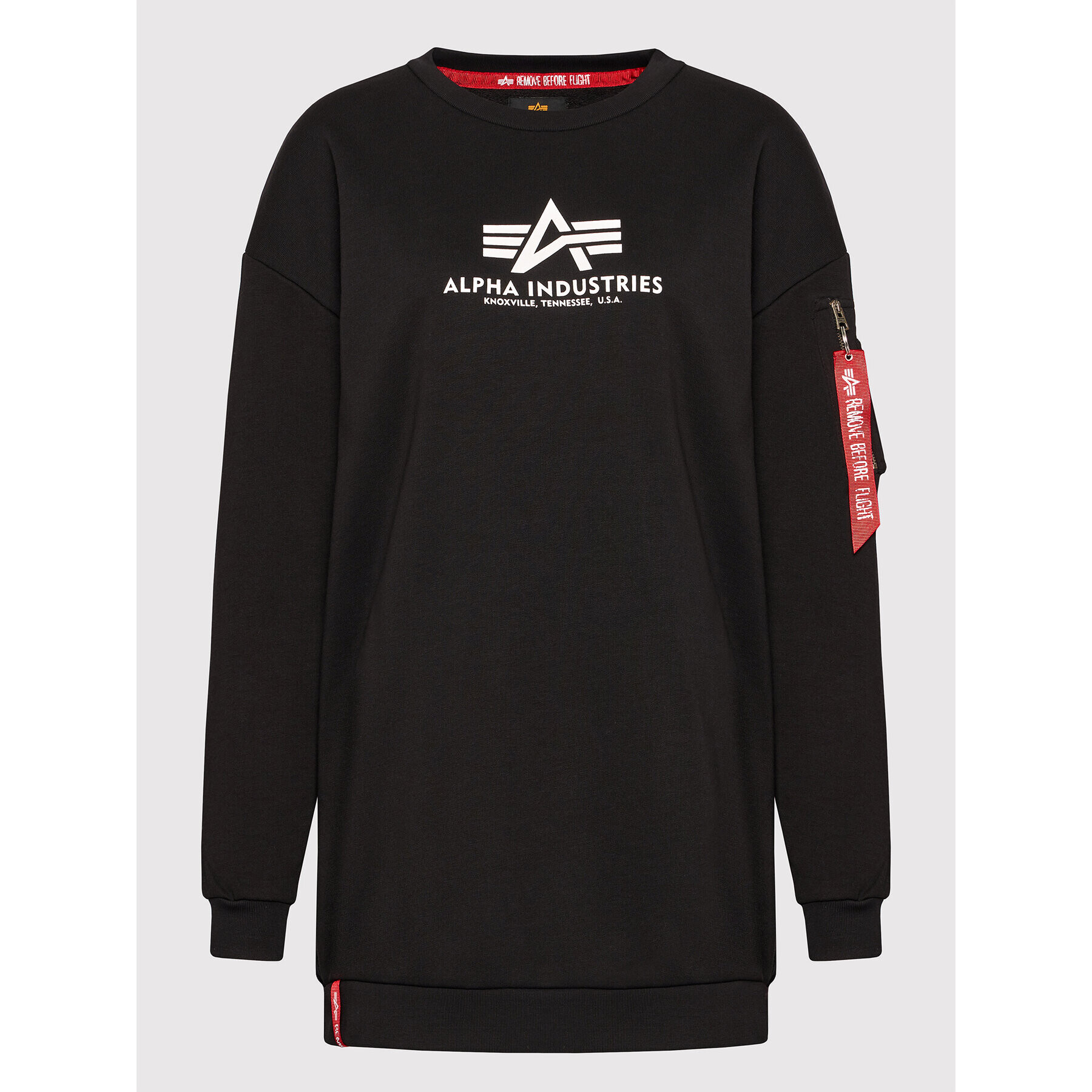 Alpha Industries Bluză Basic 128053 Negru Oversize - Pled.ro