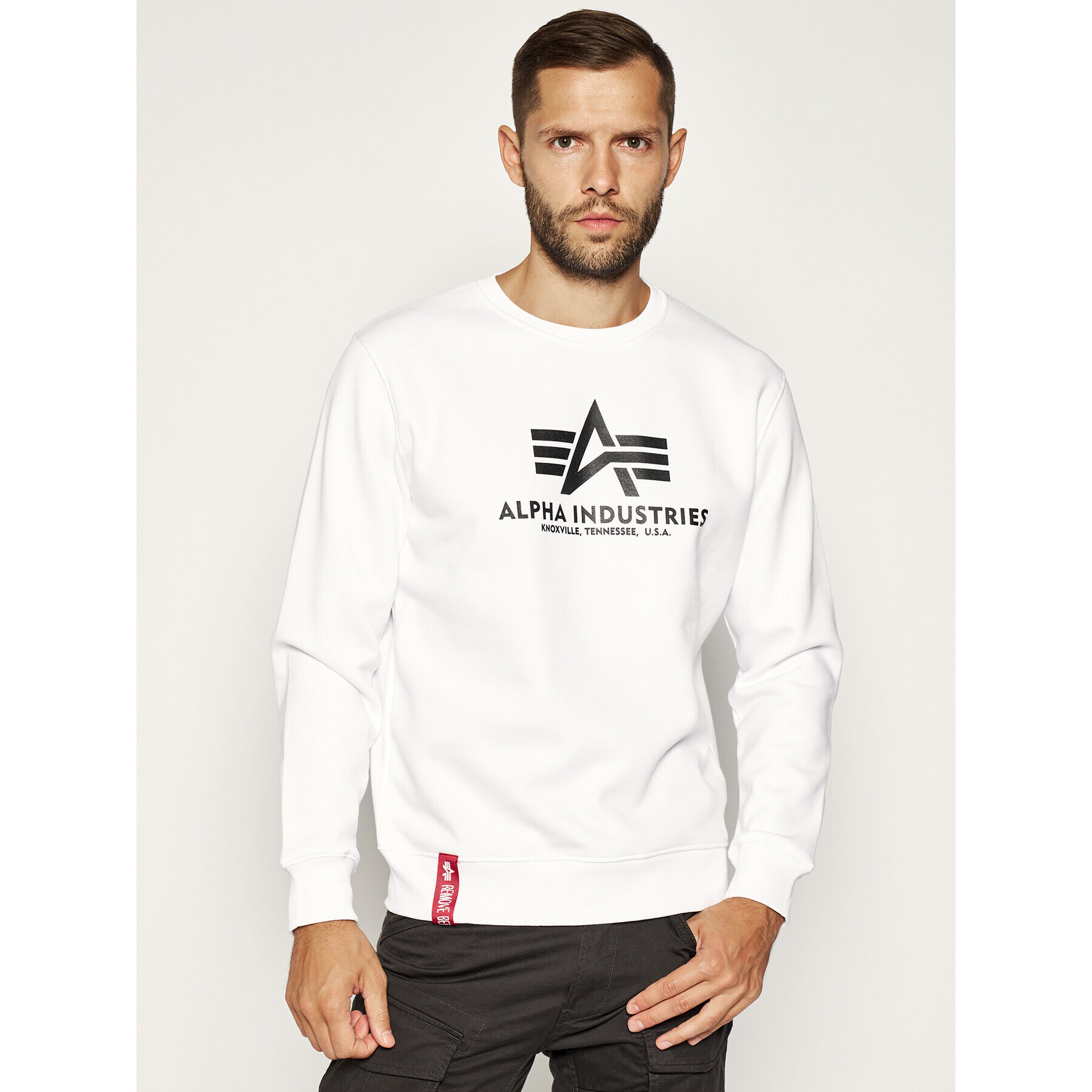 Alpha Industries Bluză Basic 178302 Alb Regular Fit - Pled.ro