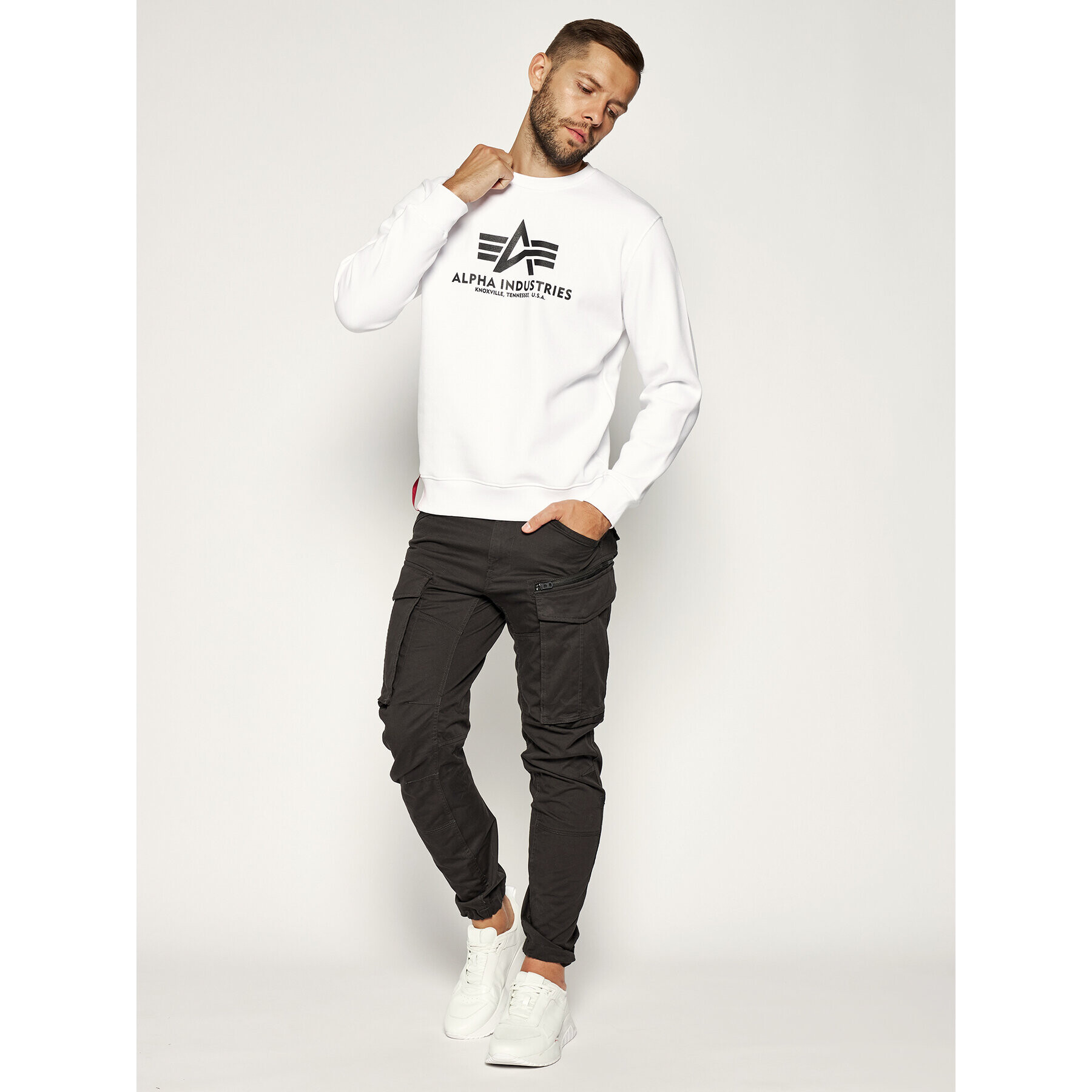 Alpha Industries Bluză Basic 178302 Alb Regular Fit - Pled.ro