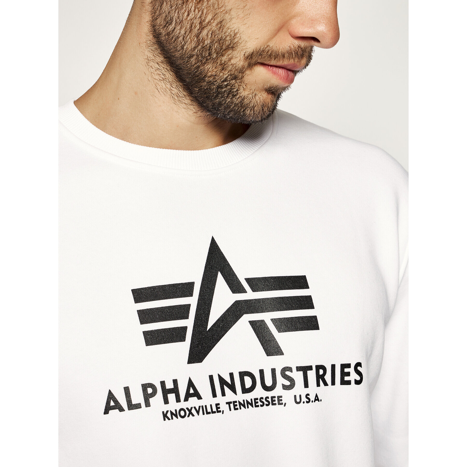 Alpha Industries Bluză Basic 178302 Alb Regular Fit - Pled.ro