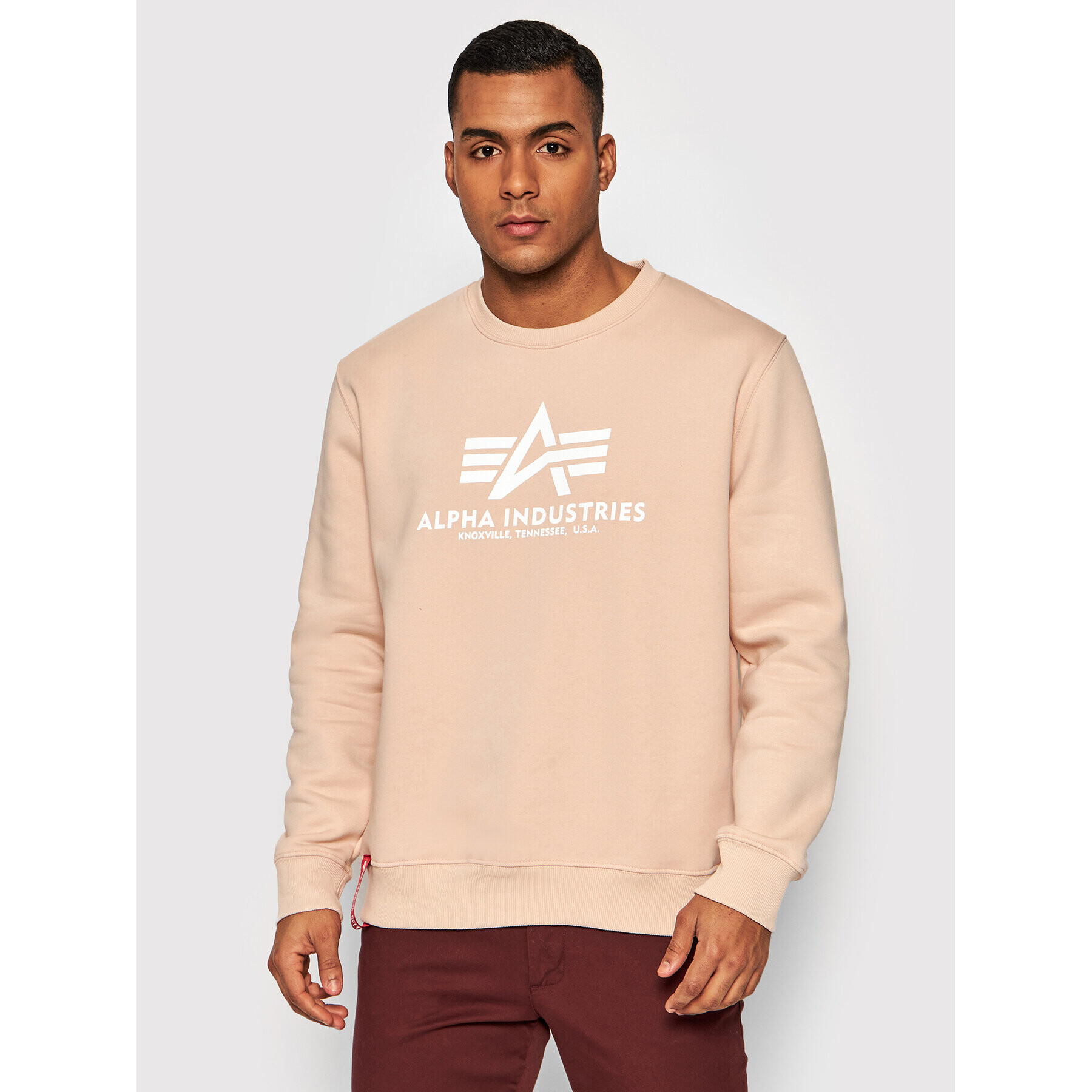 Alpha Industries Bluză Basic 178302 Roz Regular Fit - Pled.ro