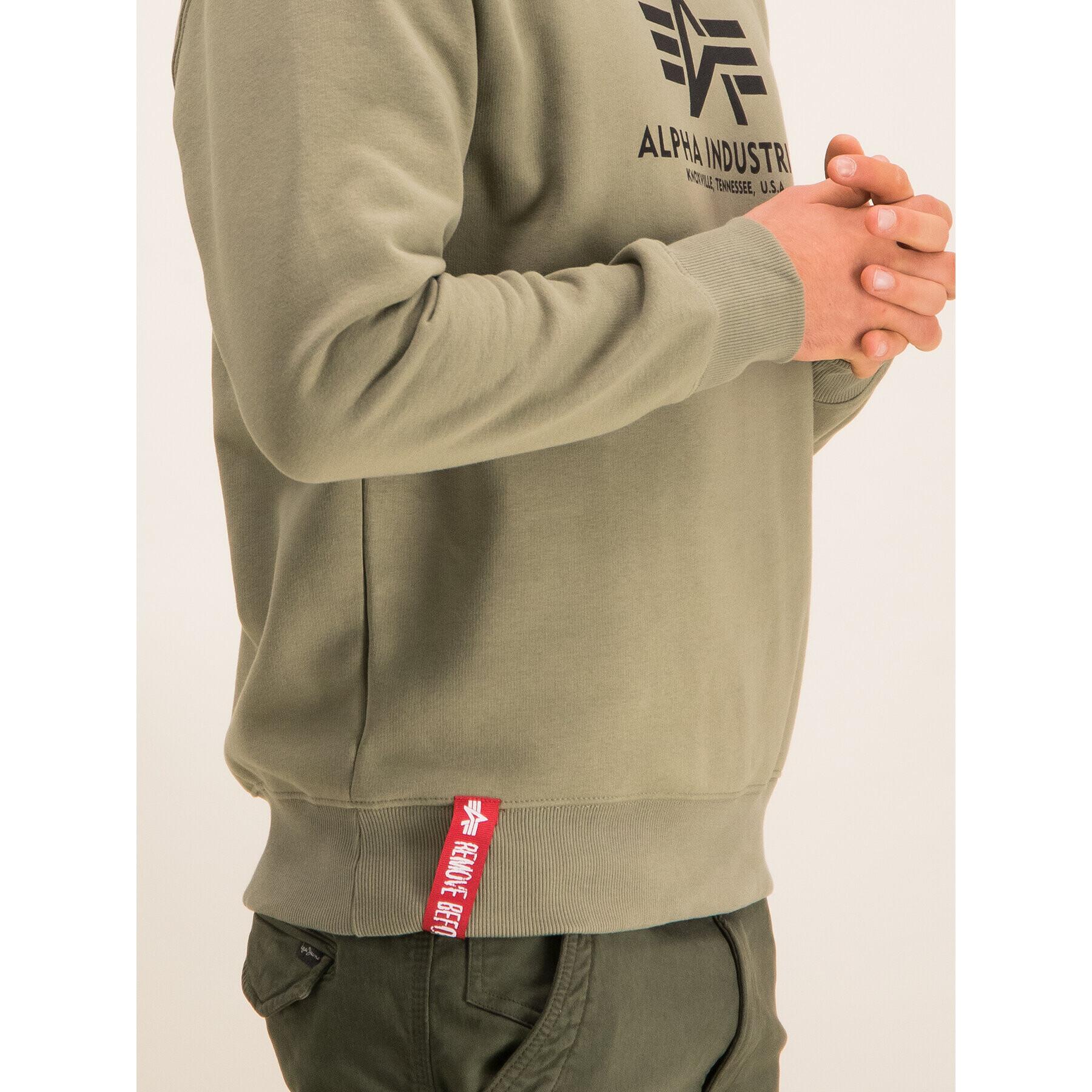 Alpha Industries Bluză Basic 178302 Verde Regular Fit - Pled.ro