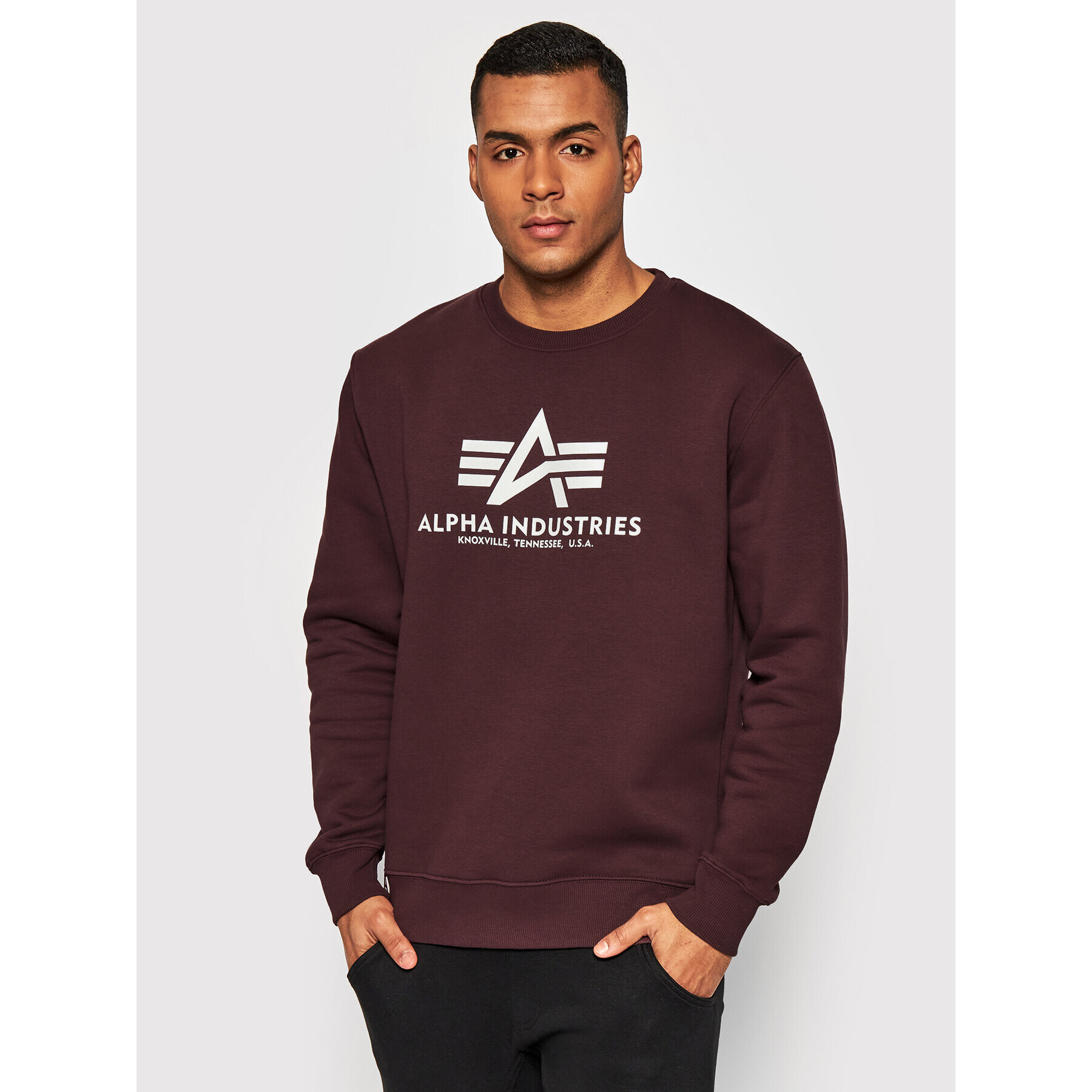 Alpha Industries Bluză Basic 178302 Vișiniu Regular Fit - Pled.ro