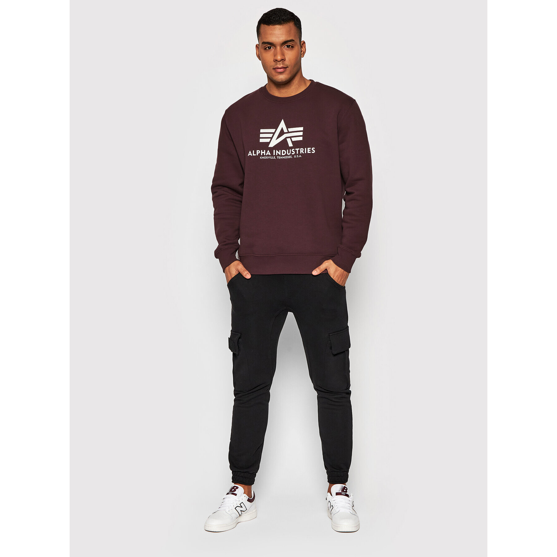 Alpha Industries Bluză Basic 178302 Vișiniu Regular Fit - Pled.ro