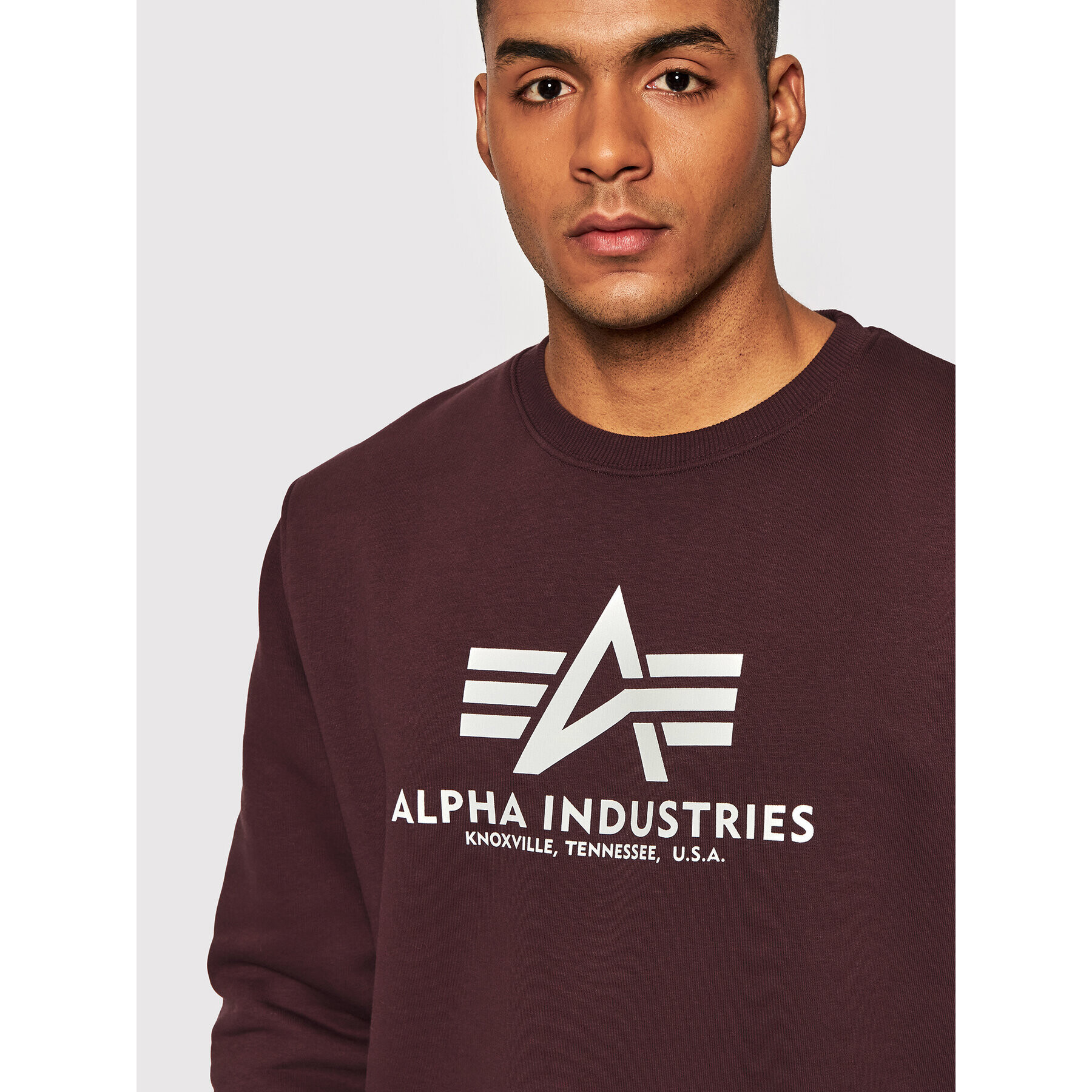 Alpha Industries Bluză Basic 178302 Vișiniu Regular Fit - Pled.ro