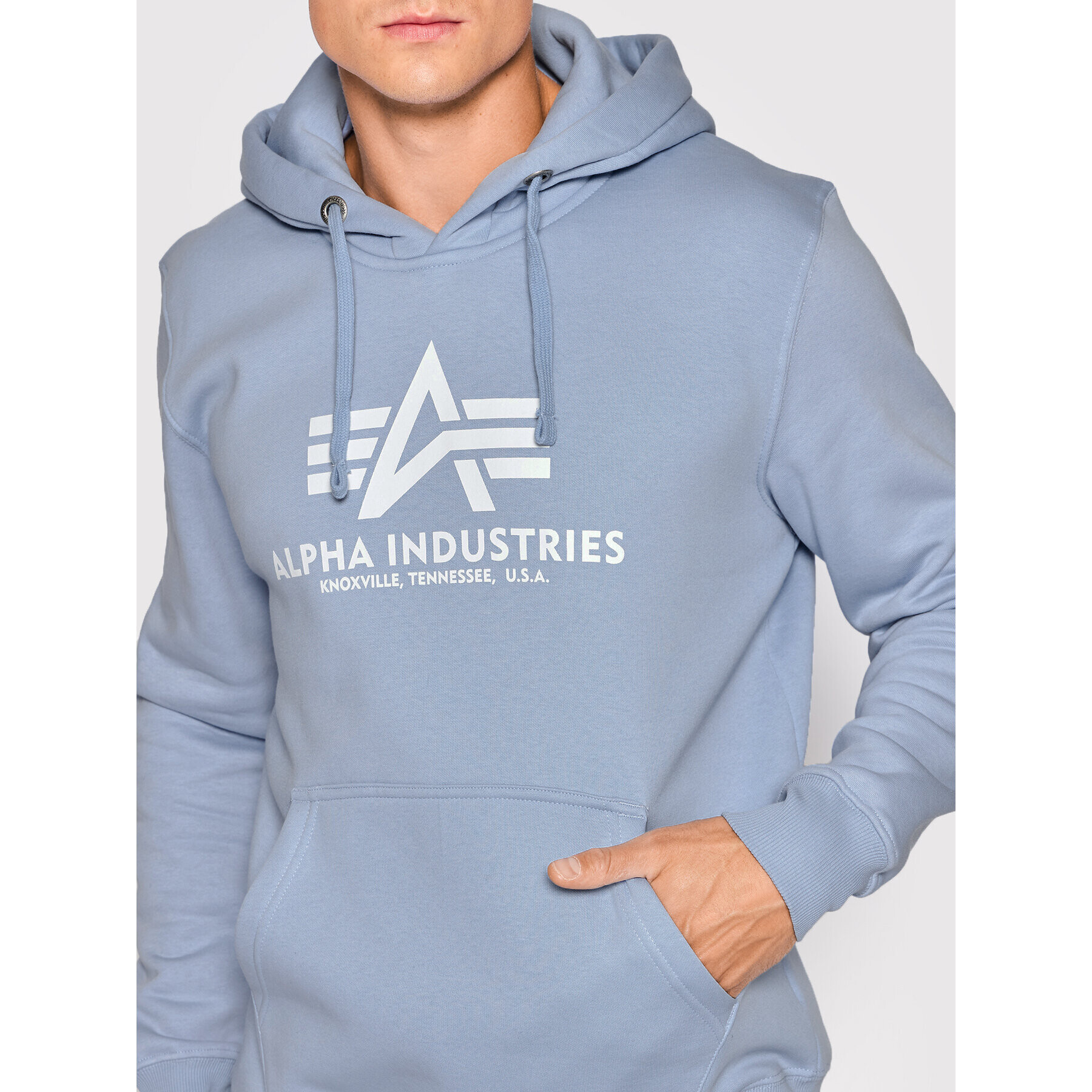 Alpha Industries Bluză Basic 178312 Albastru Regular Fit - Pled.ro