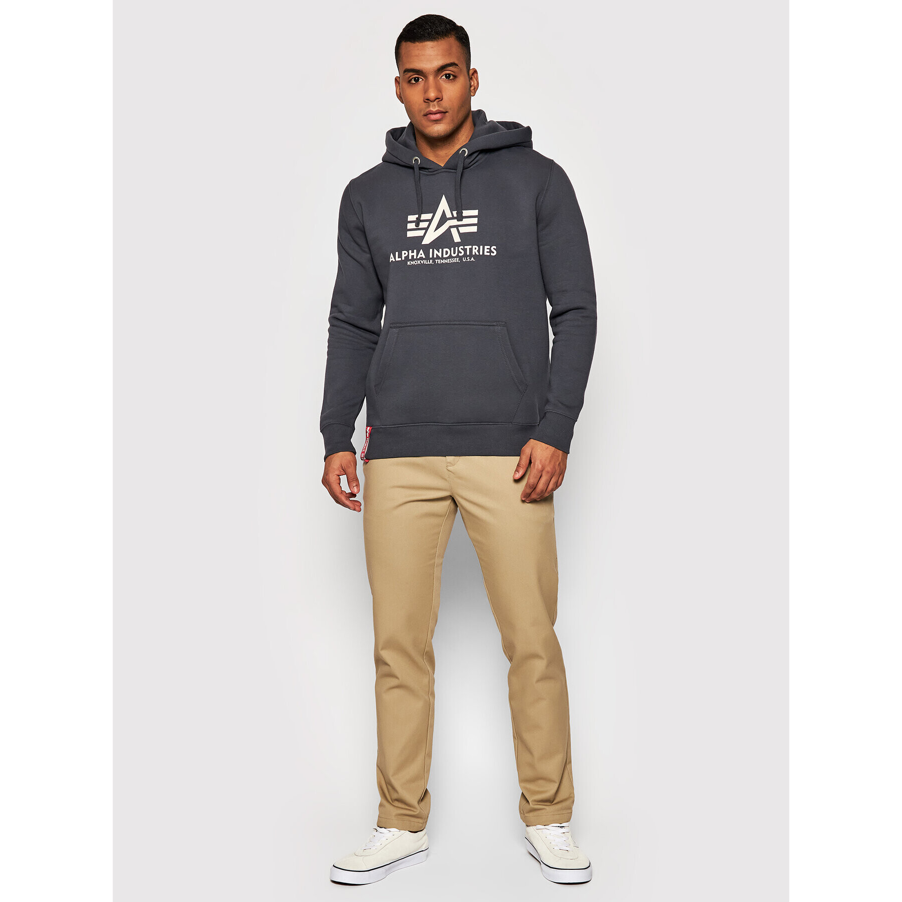 Alpha Industries Bluză Basic 178312 Gri Regular Fit - Pled.ro