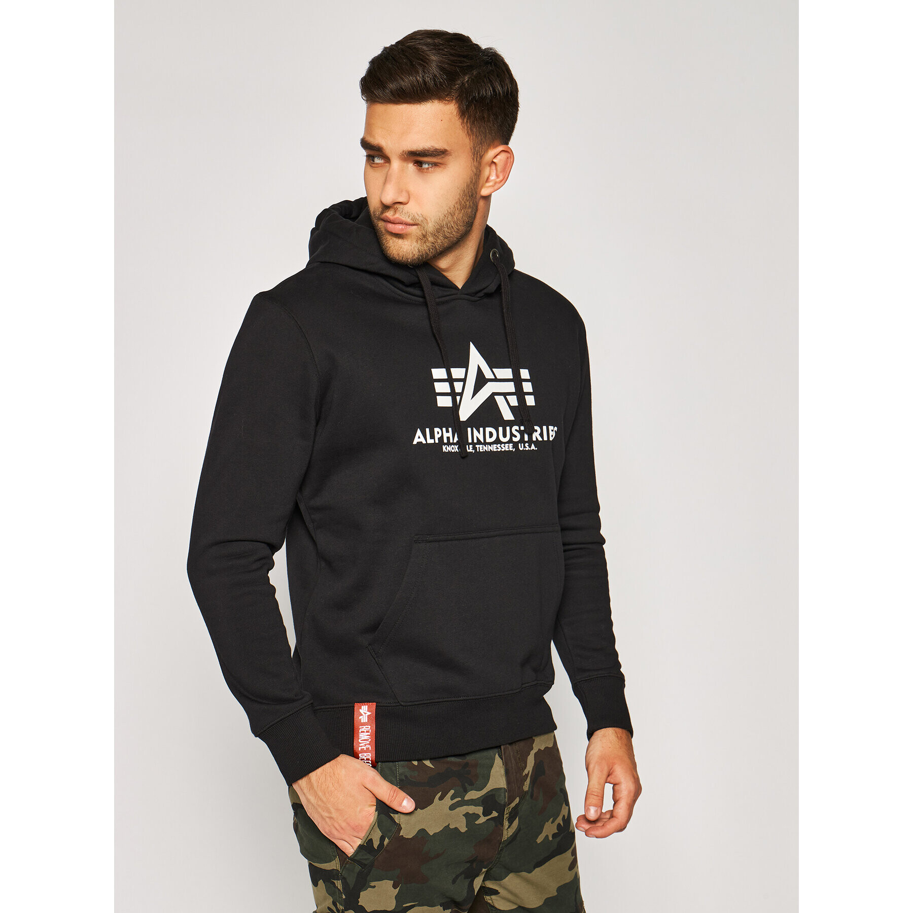 Alpha Industries Bluză Basic 178312 Negru Regular Fit - Pled.ro