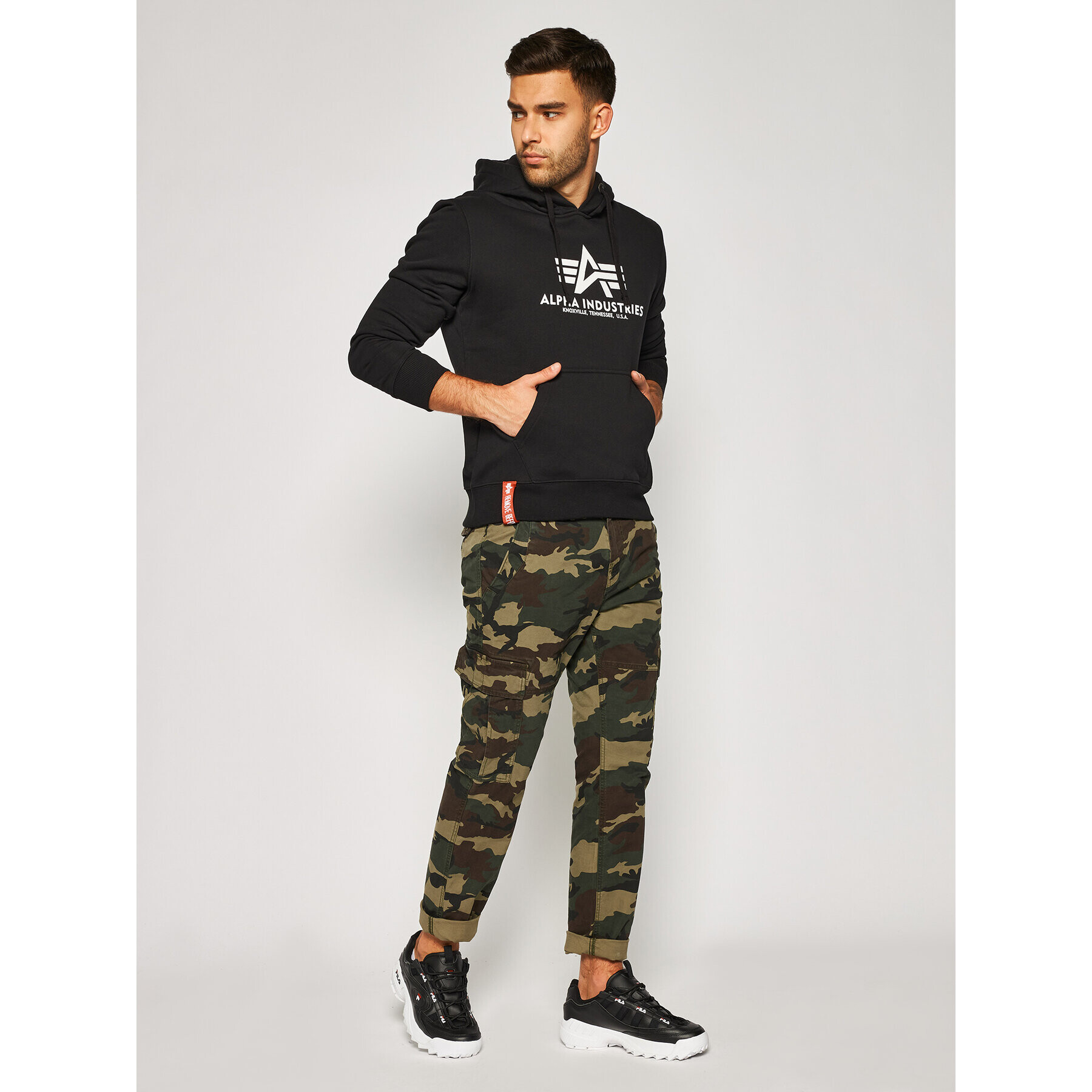 Alpha Industries Bluză Basic 178312 Negru Regular Fit - Pled.ro