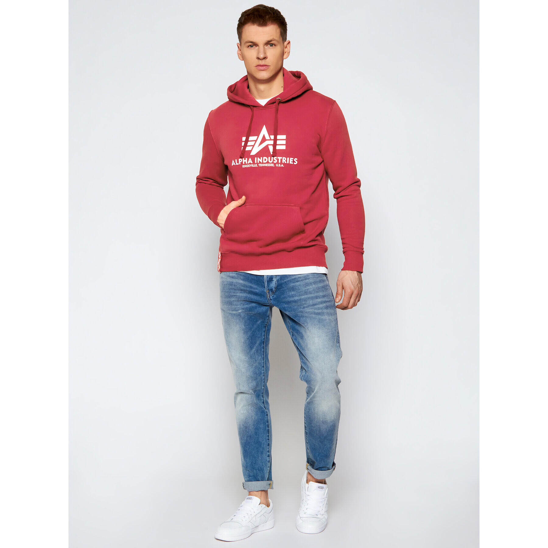 Alpha Industries Bluză Basic 178312 Roșu Regular Fit - Pled.ro