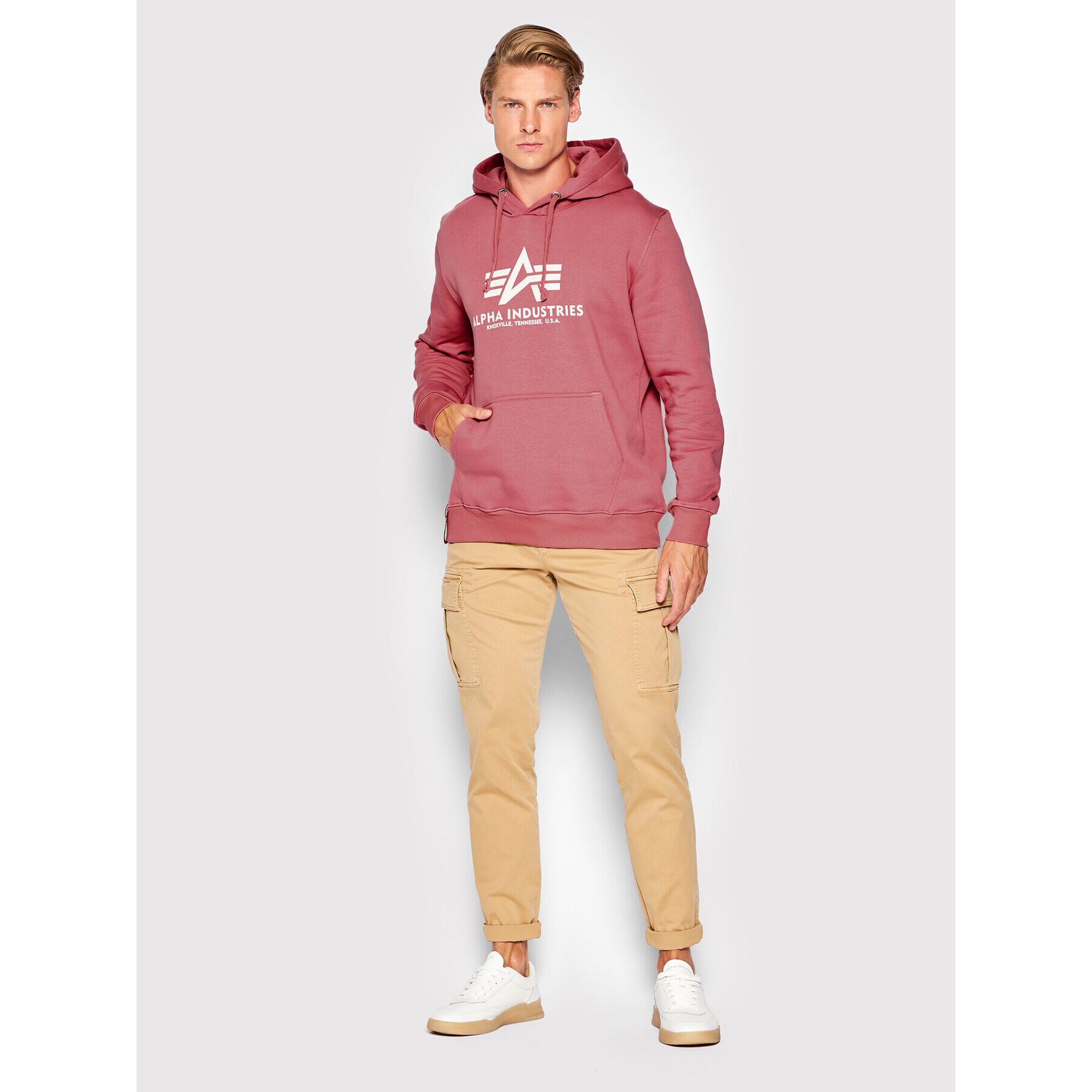 Alpha Industries Bluză Basic 178312 Roz Regular Fit - Pled.ro