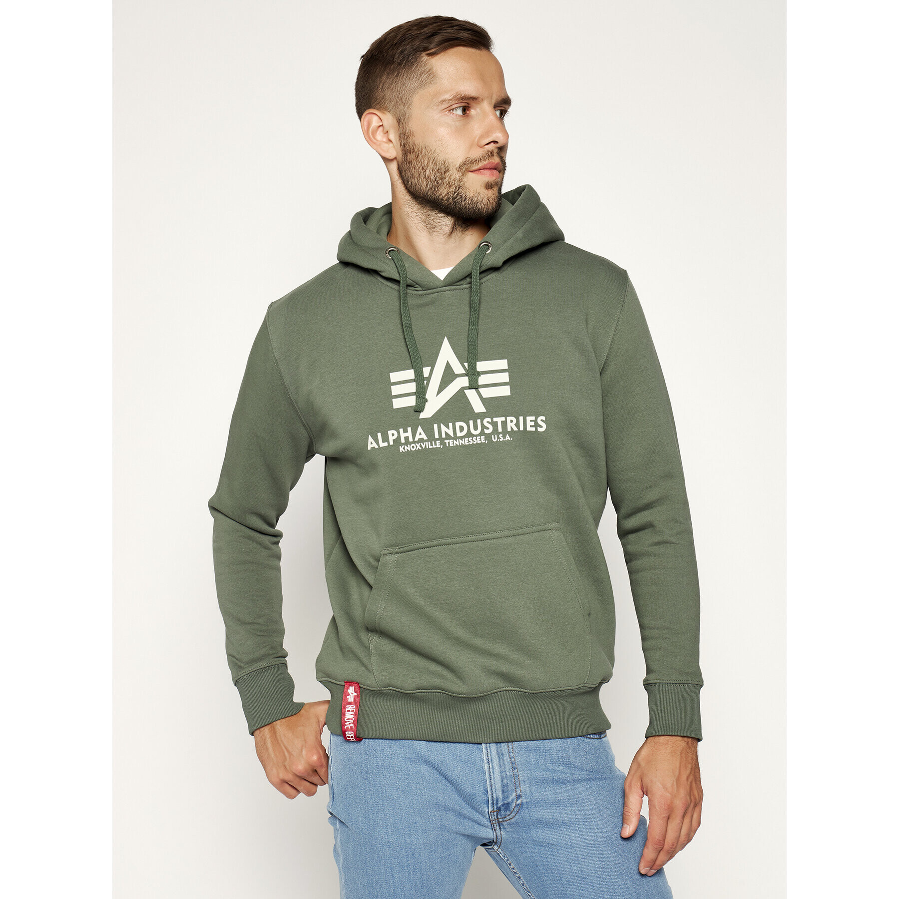 Alpha Industries Bluză Basic 178312 Verde Regular Fit - Pled.ro