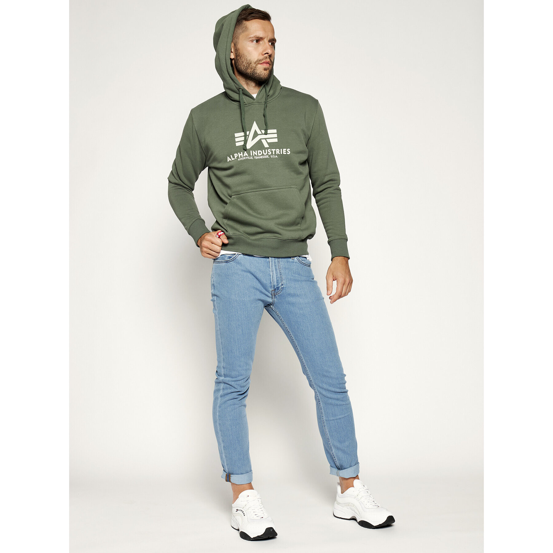 Alpha Industries Bluză Basic 178312 Verde Regular Fit - Pled.ro