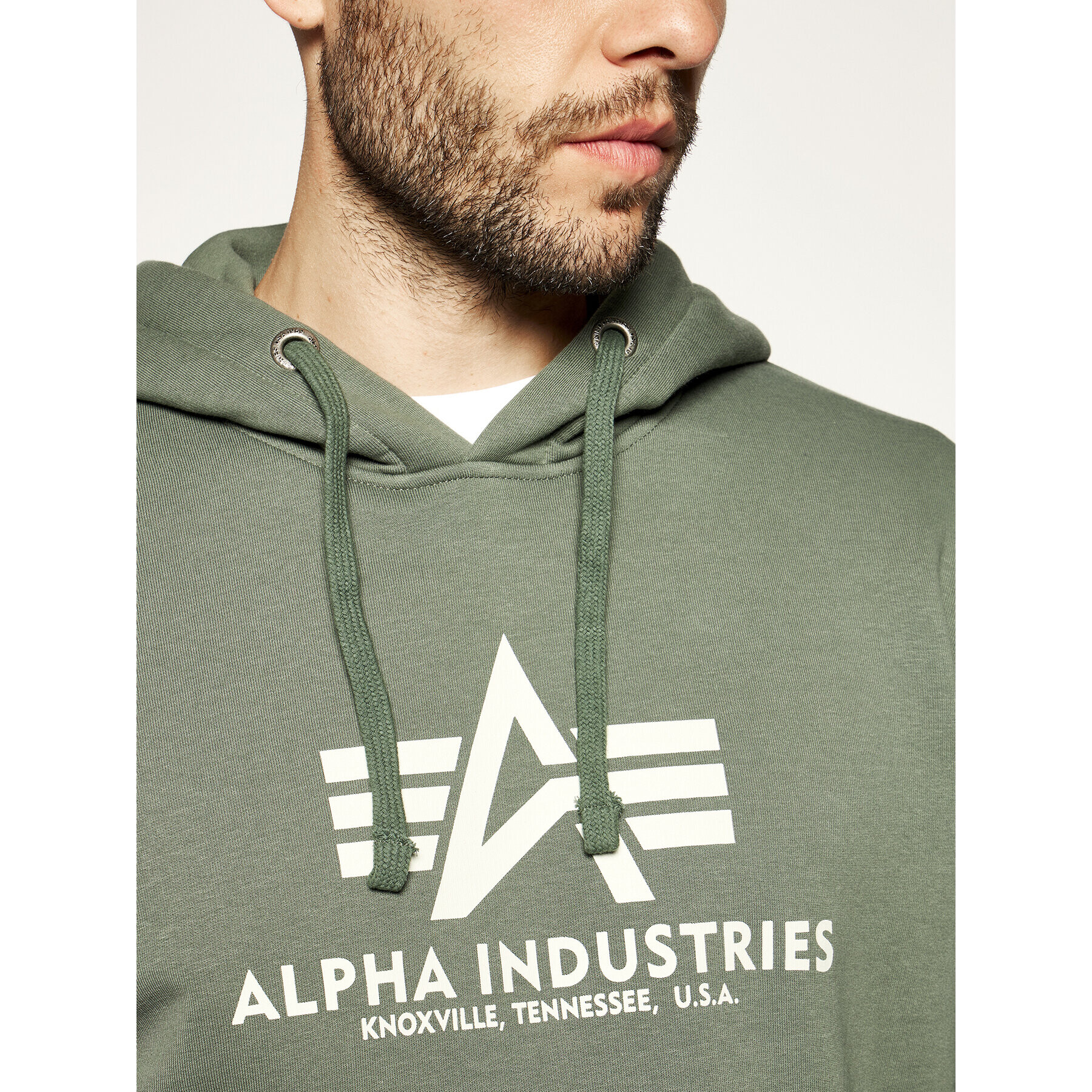 Alpha Industries Bluză Basic 178312 Verde Regular Fit - Pled.ro