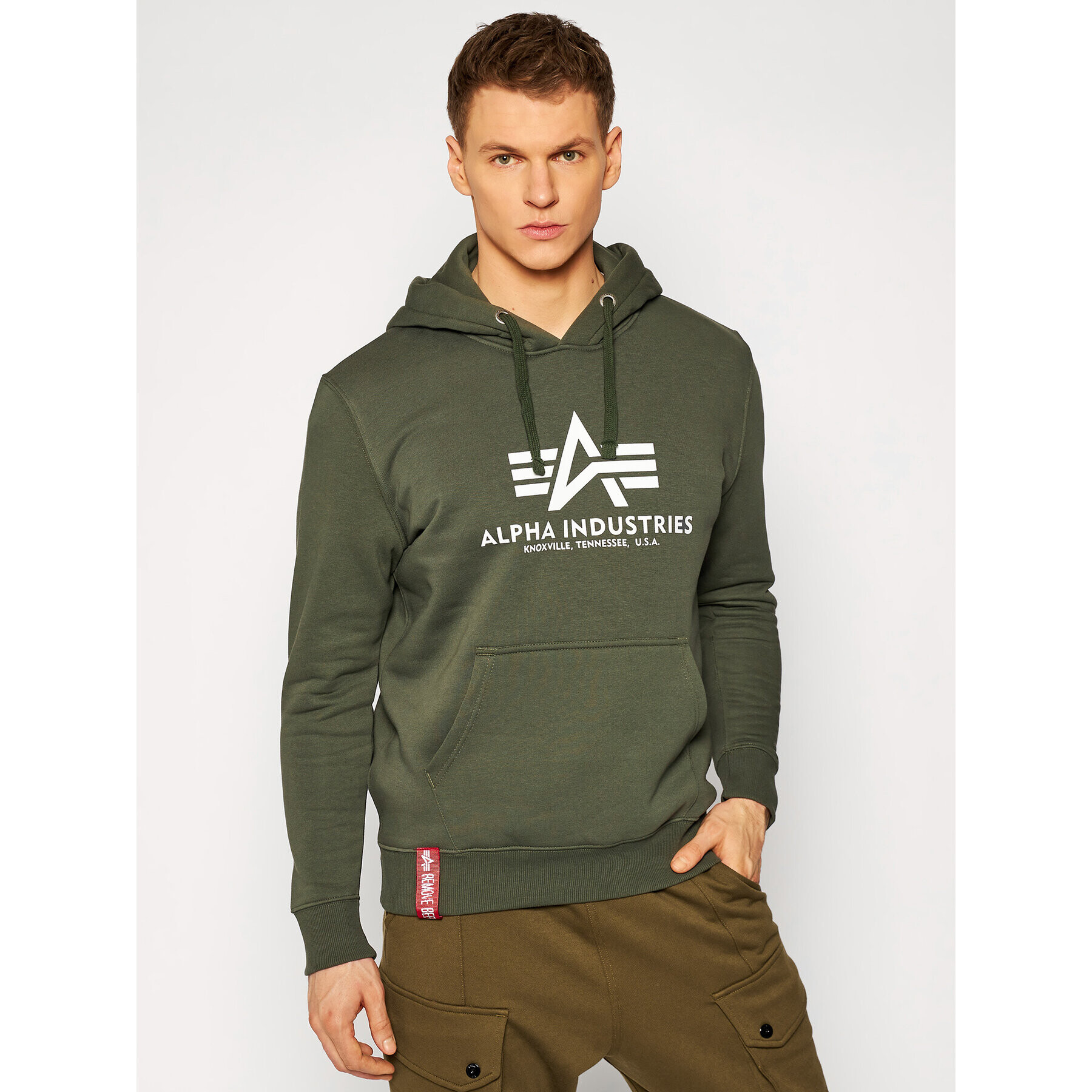 Alpha Industries Bluză Basic 178312 Verde Regular Fit - Pled.ro