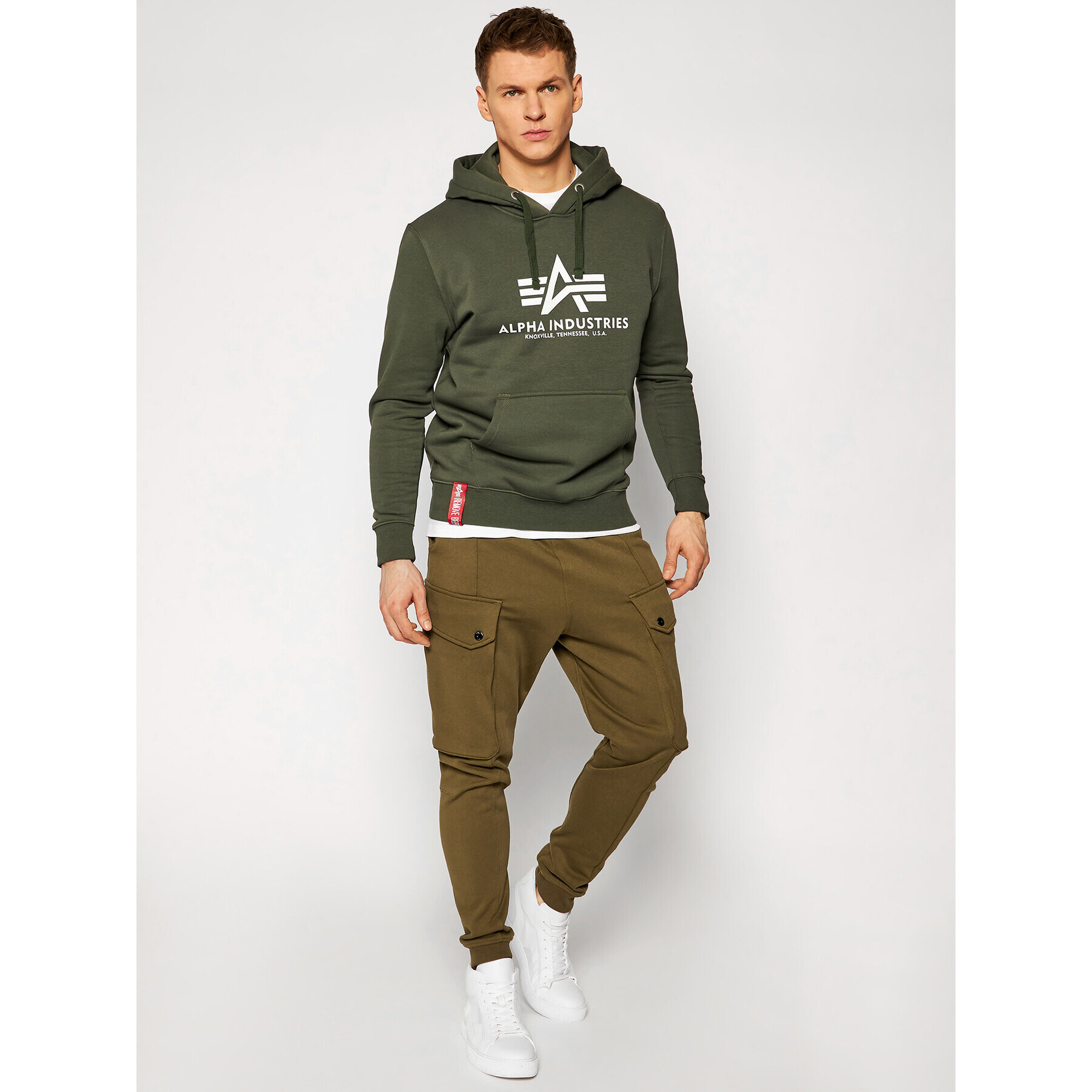 Alpha Industries Bluză Basic 178312 Verde Regular Fit - Pled.ro