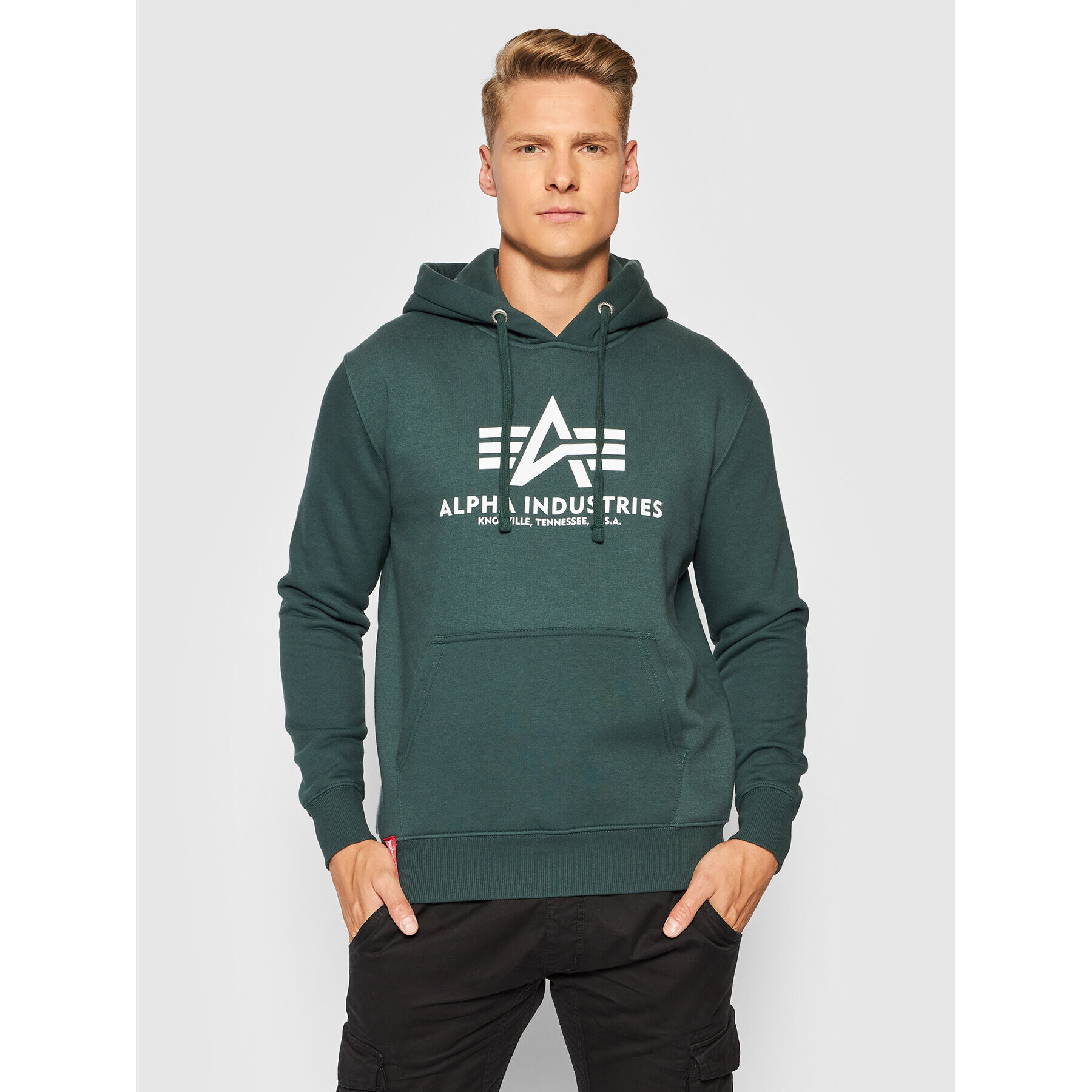 Alpha Industries Bluză Basic 178312 Verde Regular Fit - Pled.ro