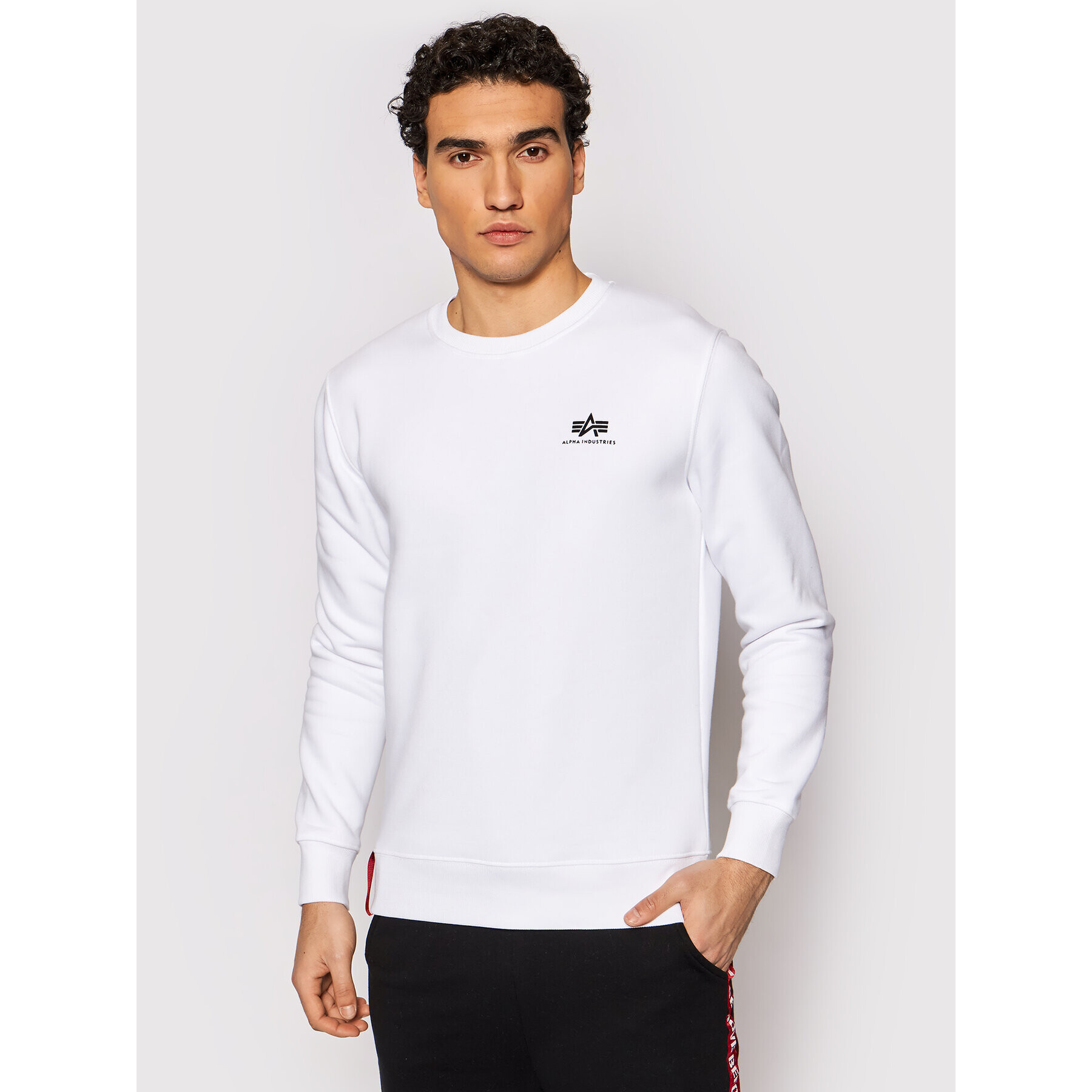 Alpha Industries Bluză Basic 188307 Alb Regular Fit - Pled.ro