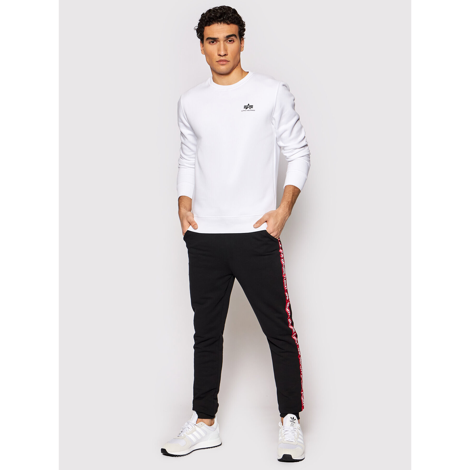 Alpha Industries Bluză Basic 188307 Alb Regular Fit - Pled.ro