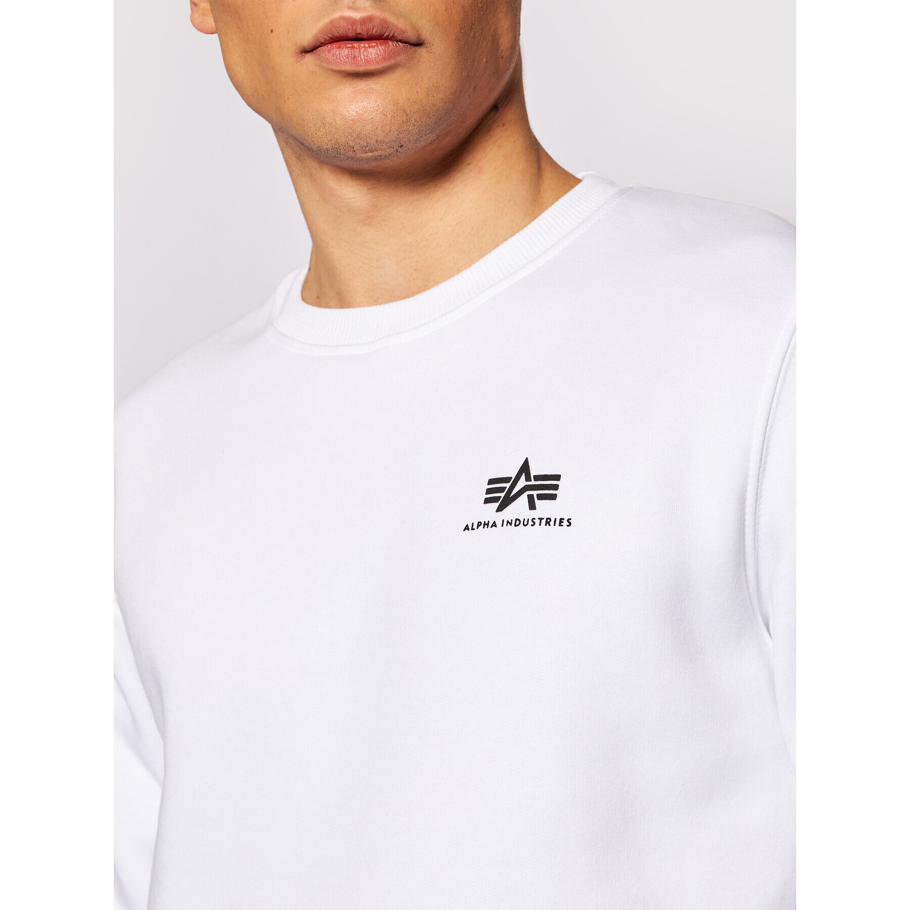 Alpha Industries Bluză Basic 188307 Alb Regular Fit - Pled.ro