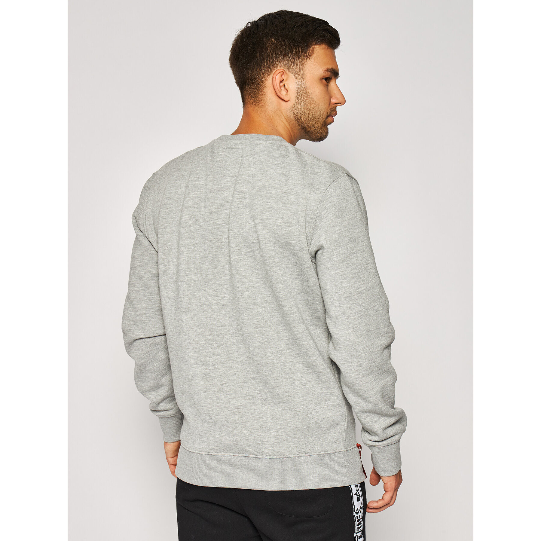 Alpha Industries Bluză Basic 188307 Gri Regular Fit - Pled.ro