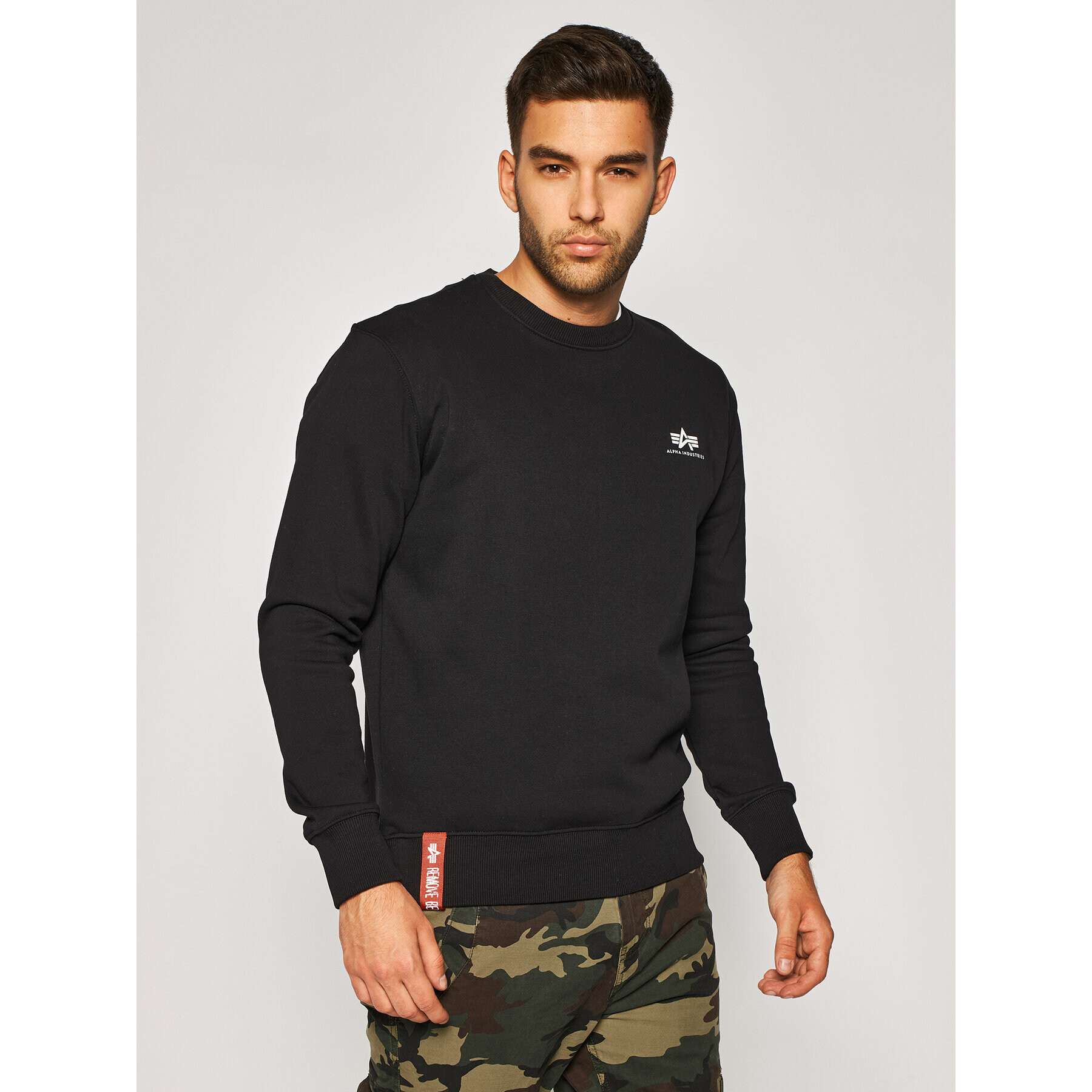 Alpha Industries Bluză Basic 188307 Negru Regular Fit - Pled.ro