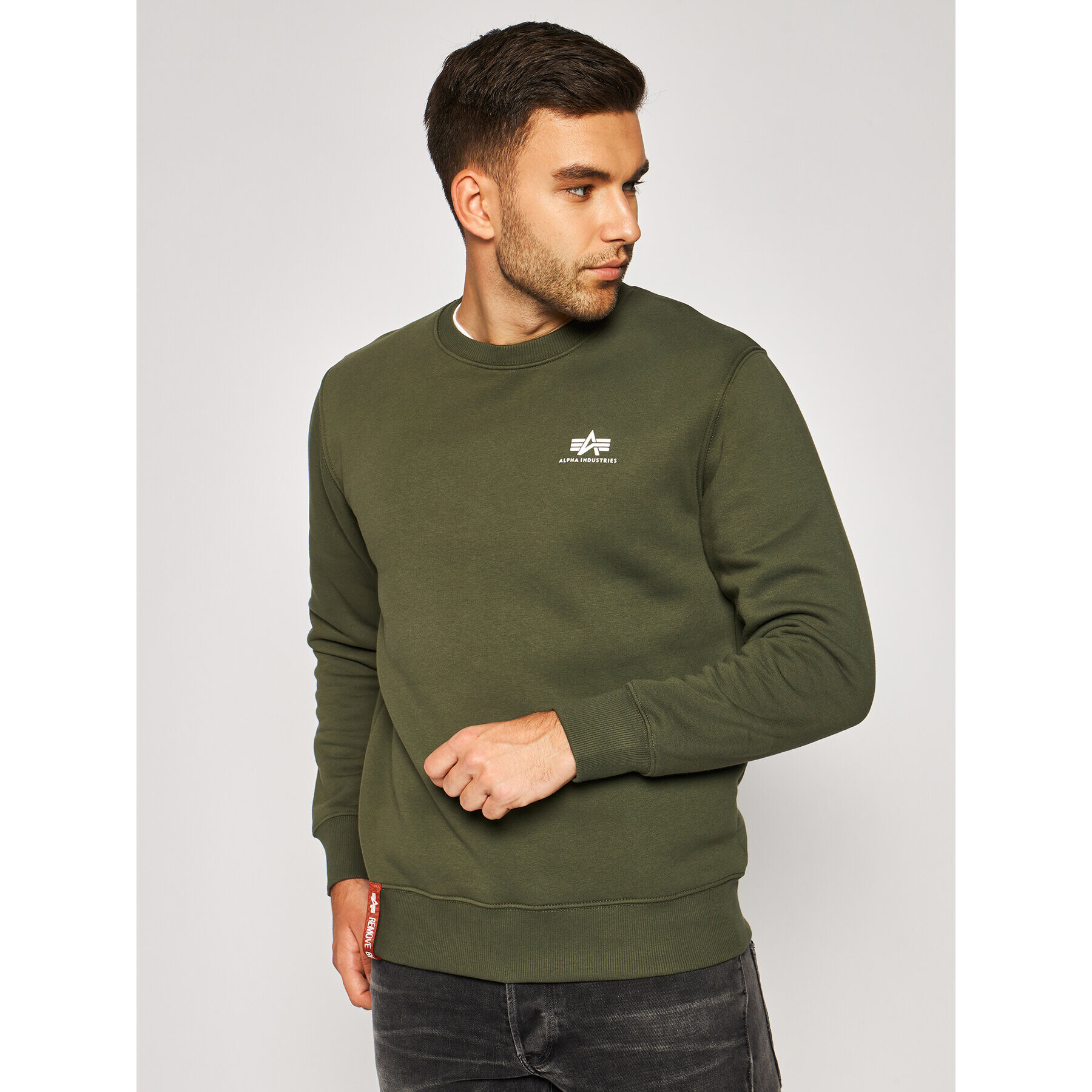 Alpha Industries Bluză Basic 188307 Verde Regular Fit - Pled.ro