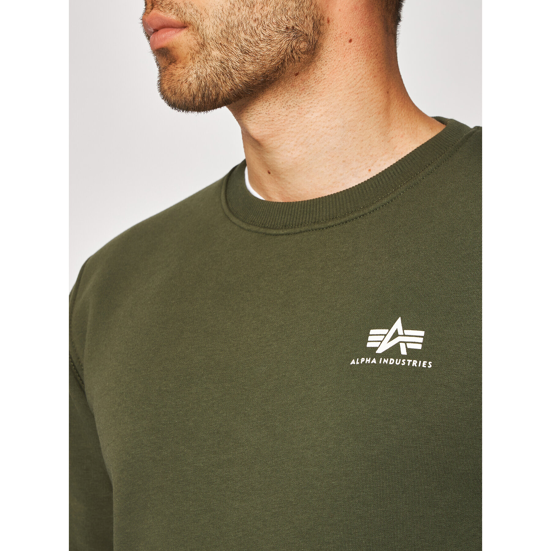 Alpha Industries Bluză Basic 188307 Verde Regular Fit - Pled.ro