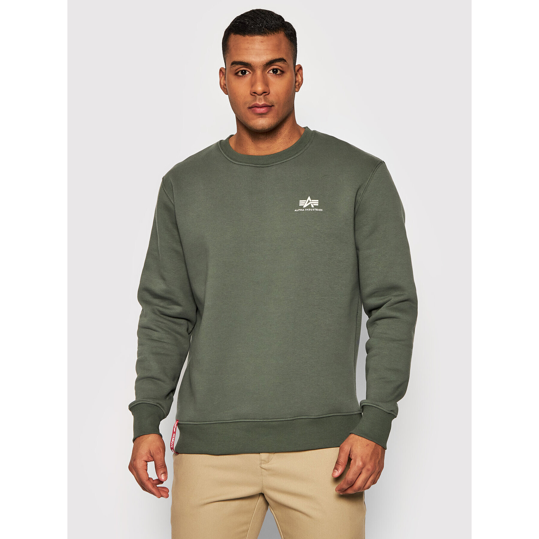 Alpha Industries Bluză Basic 188307 Verde Regular Fit - Pled.ro