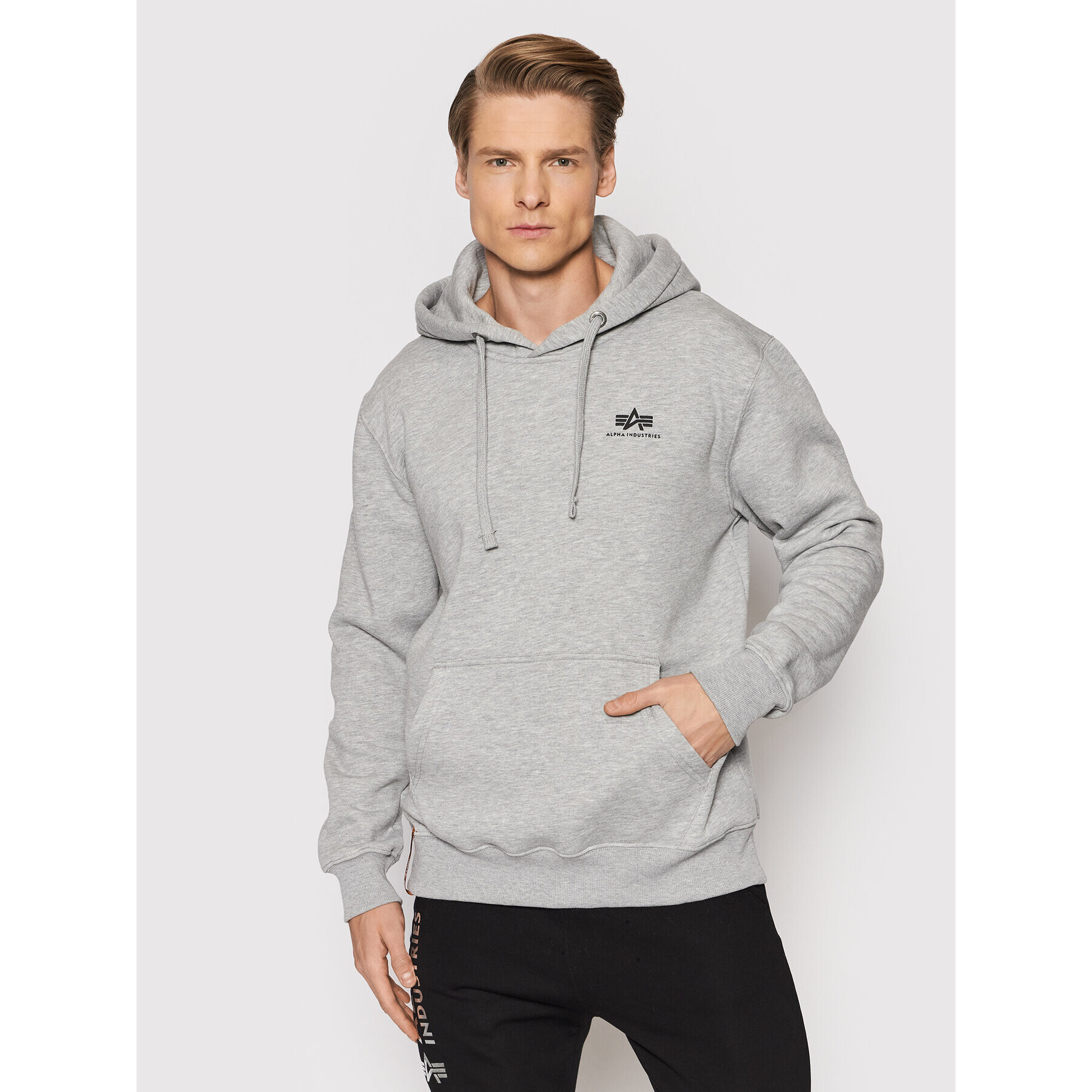 Alpha Industries Bluză Basic 196318 Gri Regular Fit - Pled.ro