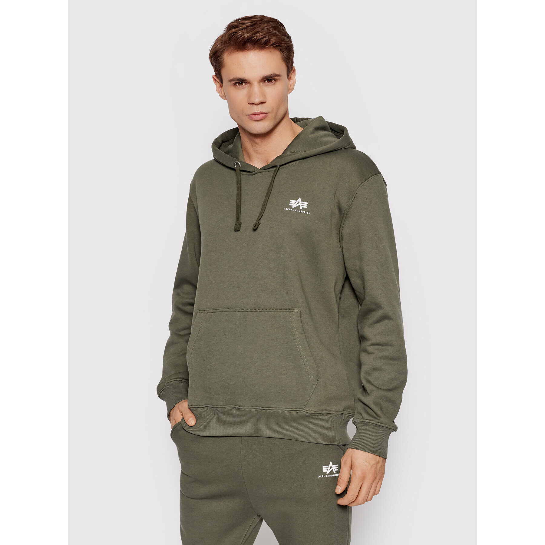 Alpha Industries Bluză Basic 196318 Verde Regular Fit - Pled.ro