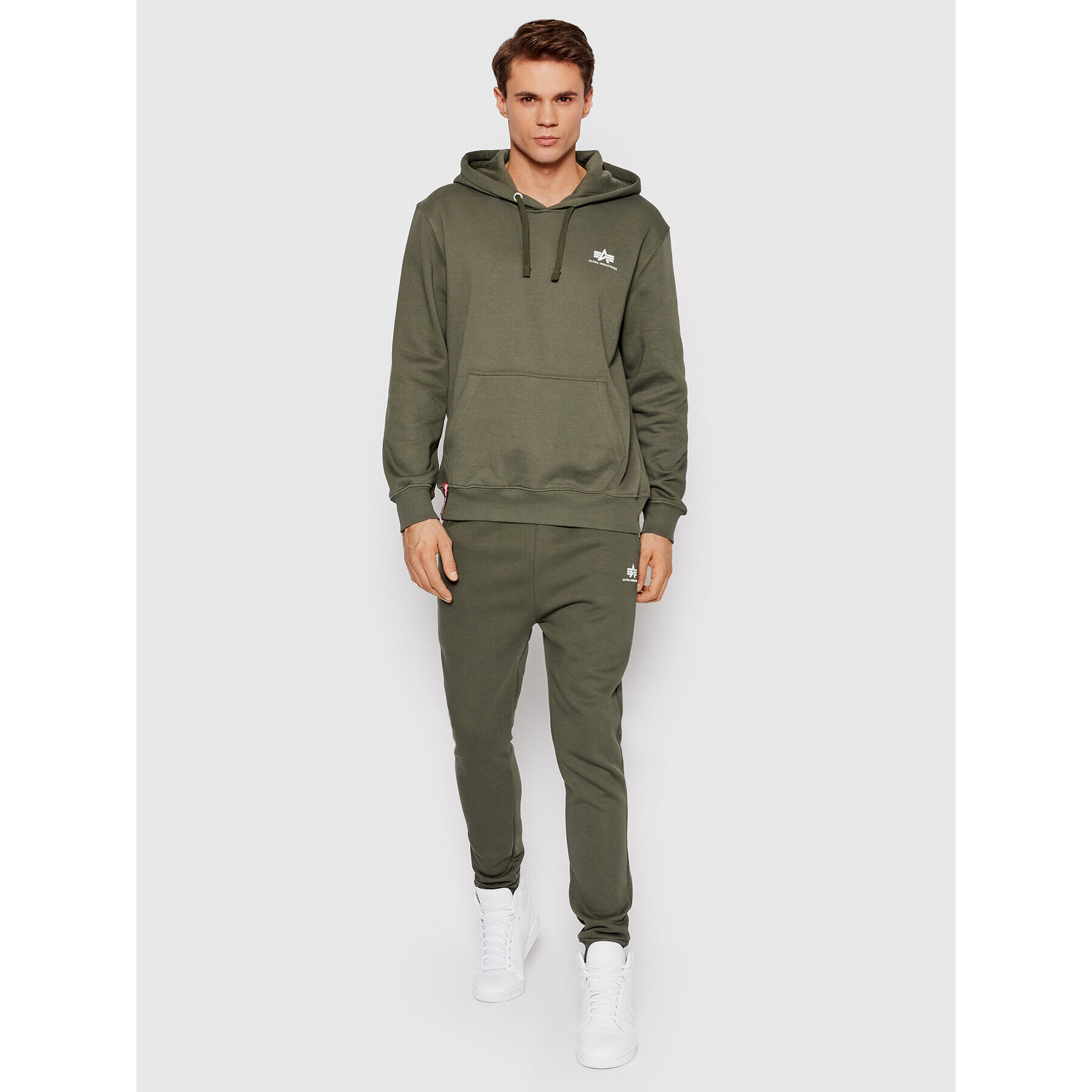 Alpha Industries Bluză Basic 196318 Verde Regular Fit - Pled.ro