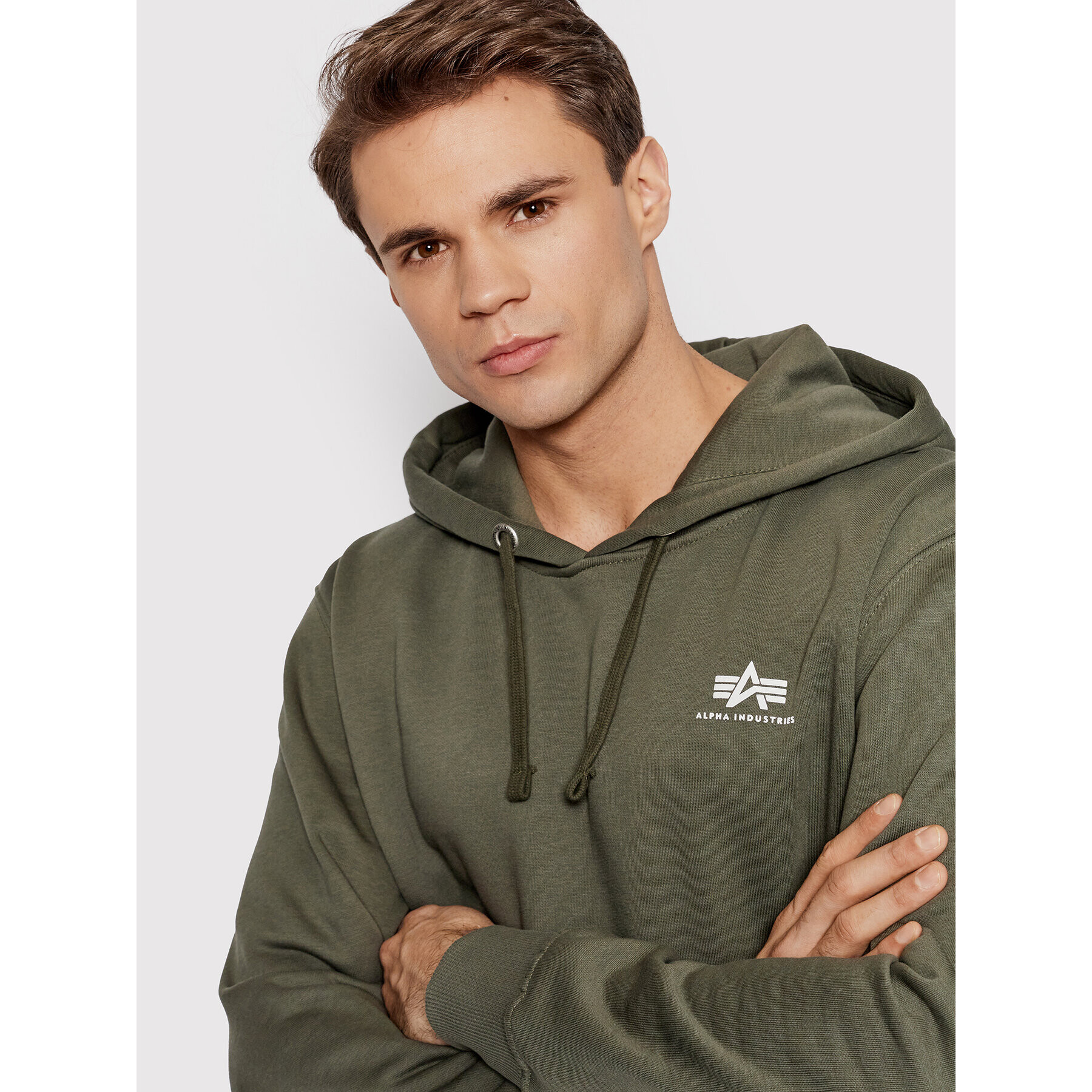 Alpha Industries Bluză Basic 196318 Verde Regular Fit - Pled.ro