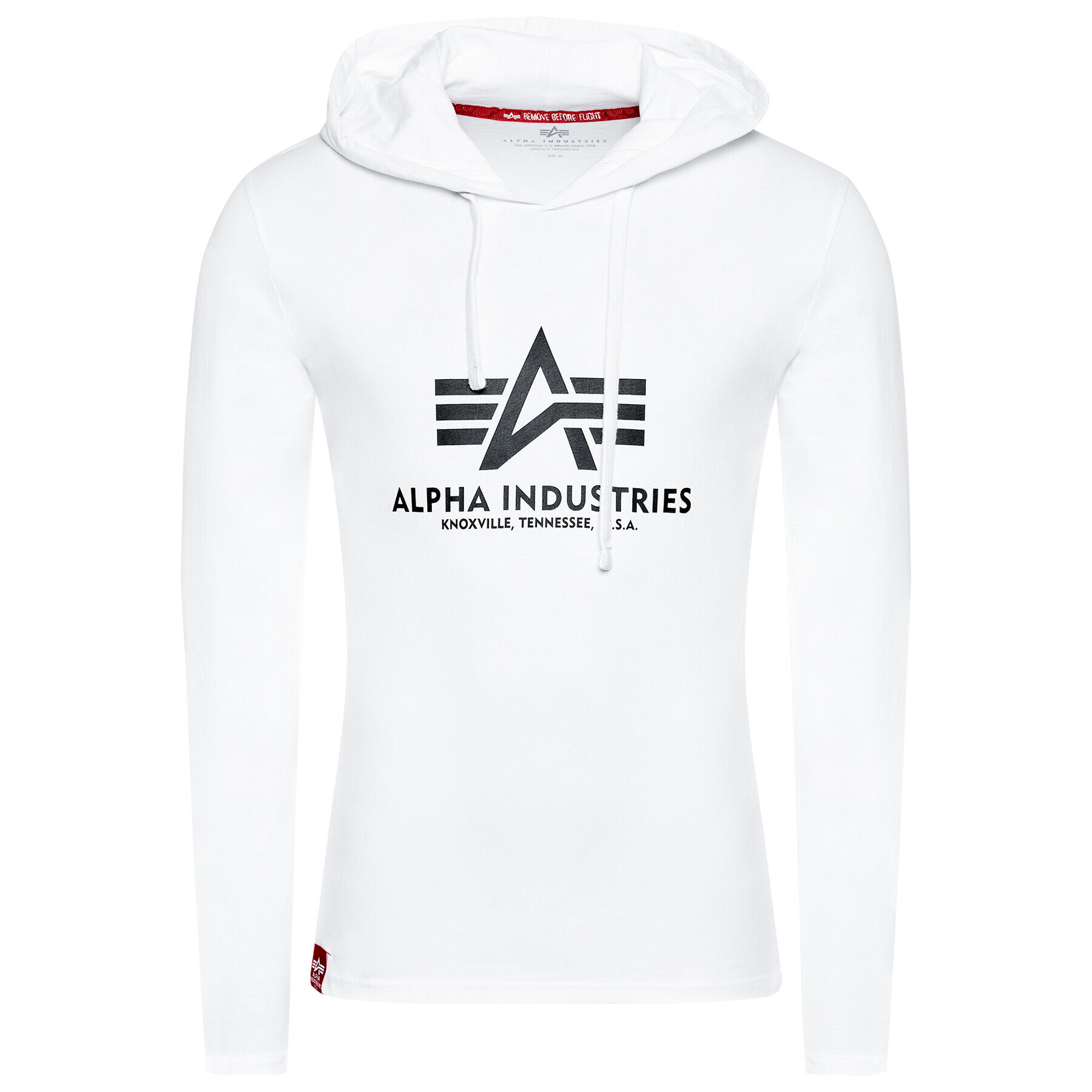 Alpha Industries Bluză Basic Hooded Heavy Ls 116572 Alb Slim Fit - Pled.ro