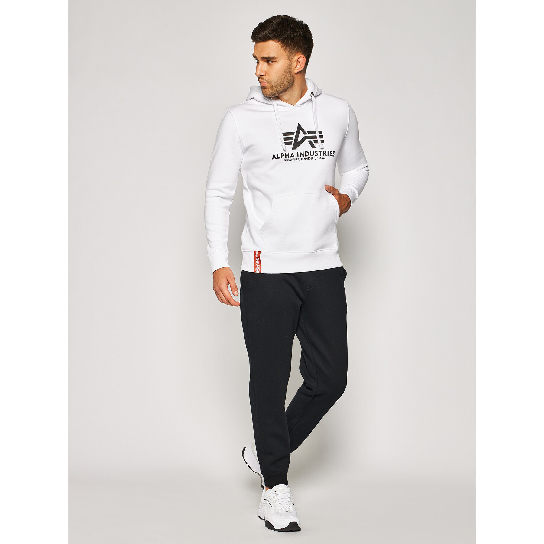 Alpha Industries Bluză Basic Hoody 178312 Alb Regular Fit - Pled.ro