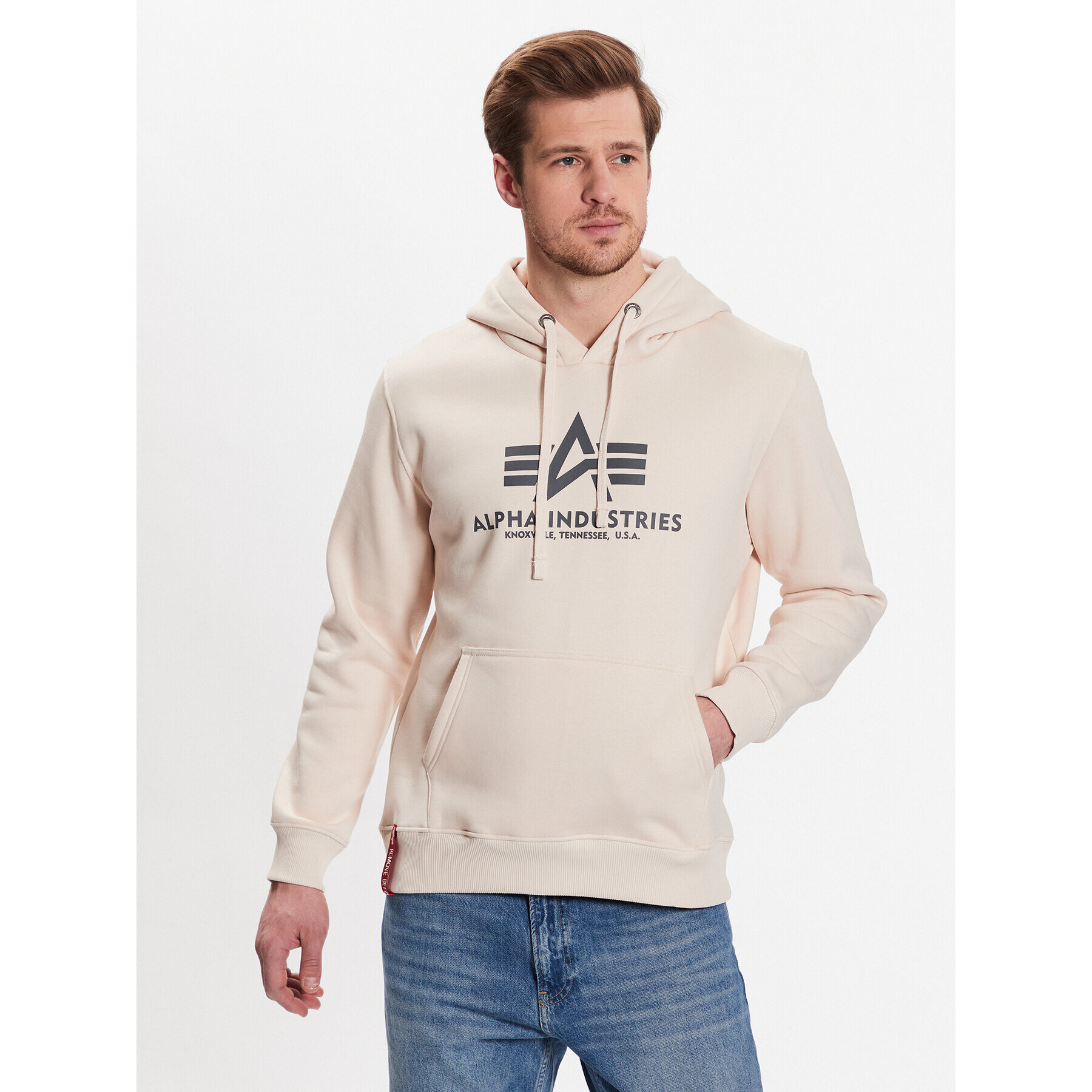 Alpha Industries Bluză Basic 178312 Bej Regular Fit - Pled.ro