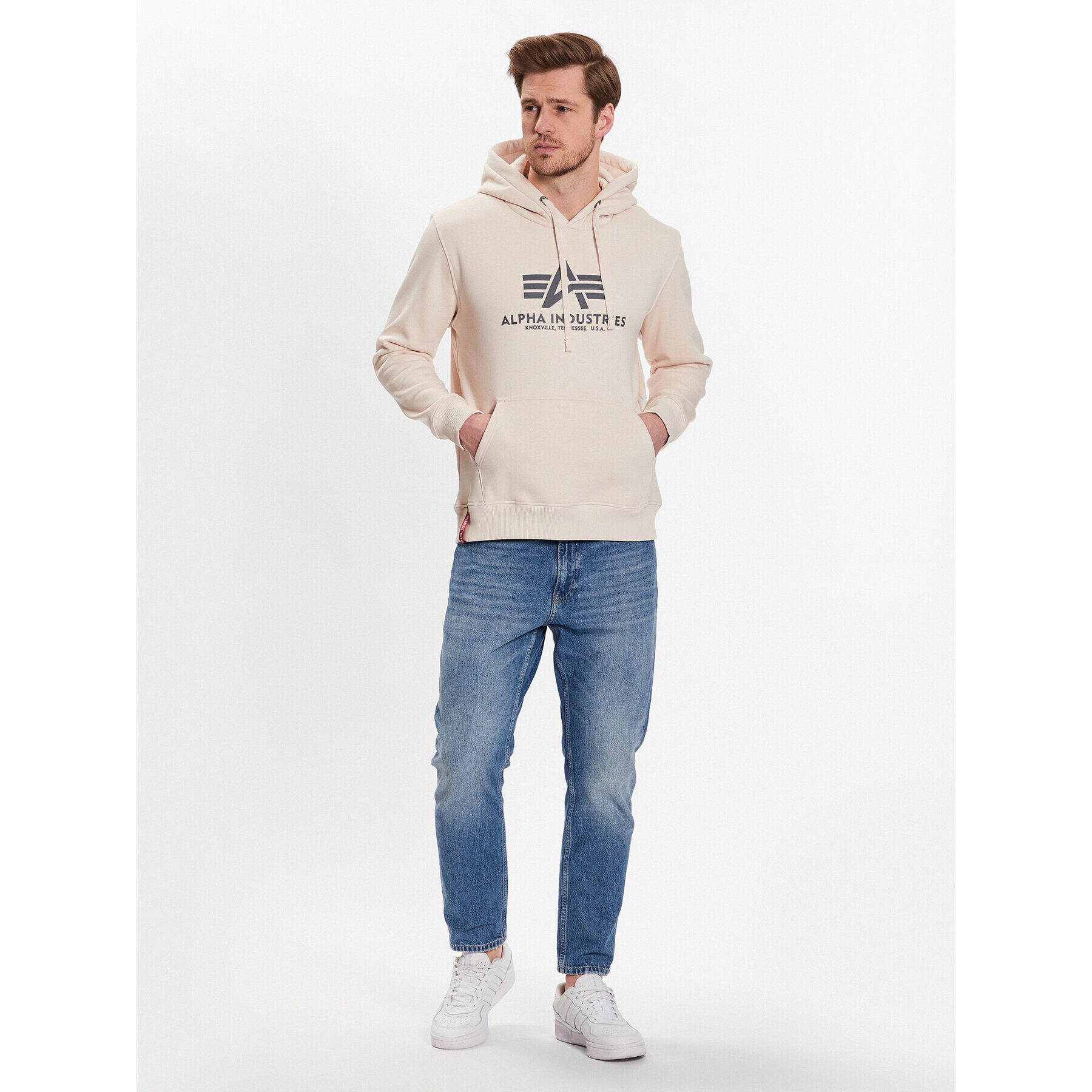 Alpha Industries Bluză Basic 178312 Bej Regular Fit - Pled.ro