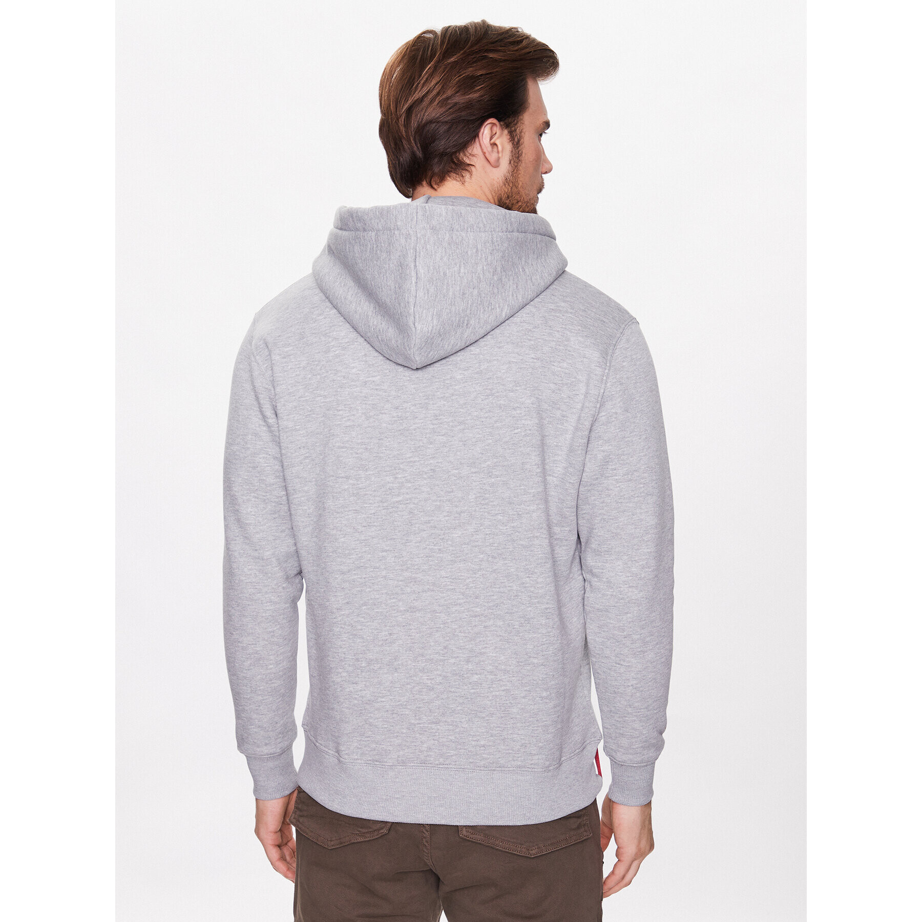 Alpha Industries Bluză Basic Hoody Rubber 178312RB Gri Regular Fit - Pled.ro