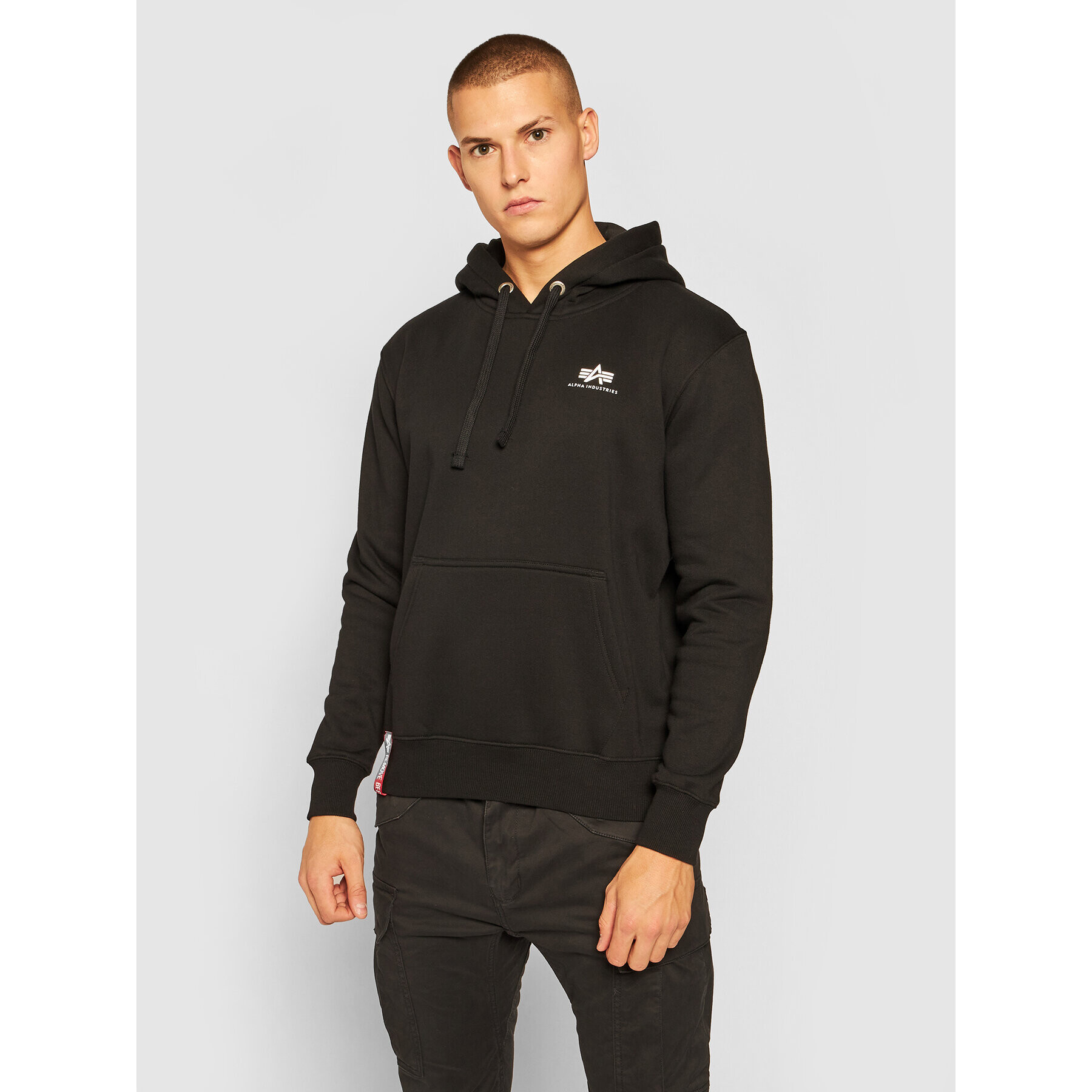 Alpha Industries Bluză Basic Hoody Small Logo 196318 Negru Regular Fit - Pled.ro