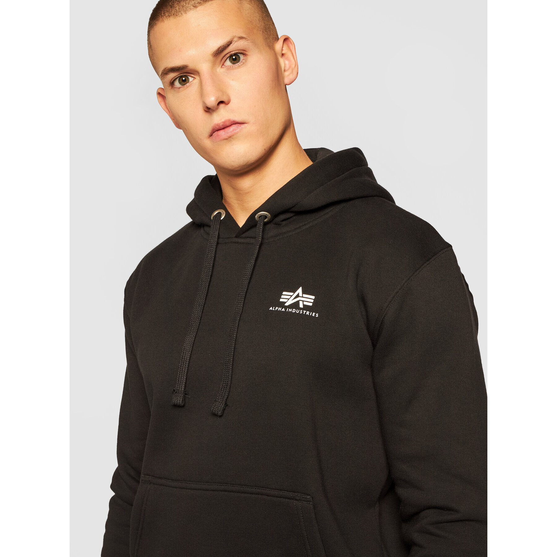 Alpha Industries Bluză Basic Hoody Small Logo 196318 Negru Regular Fit - Pled.ro