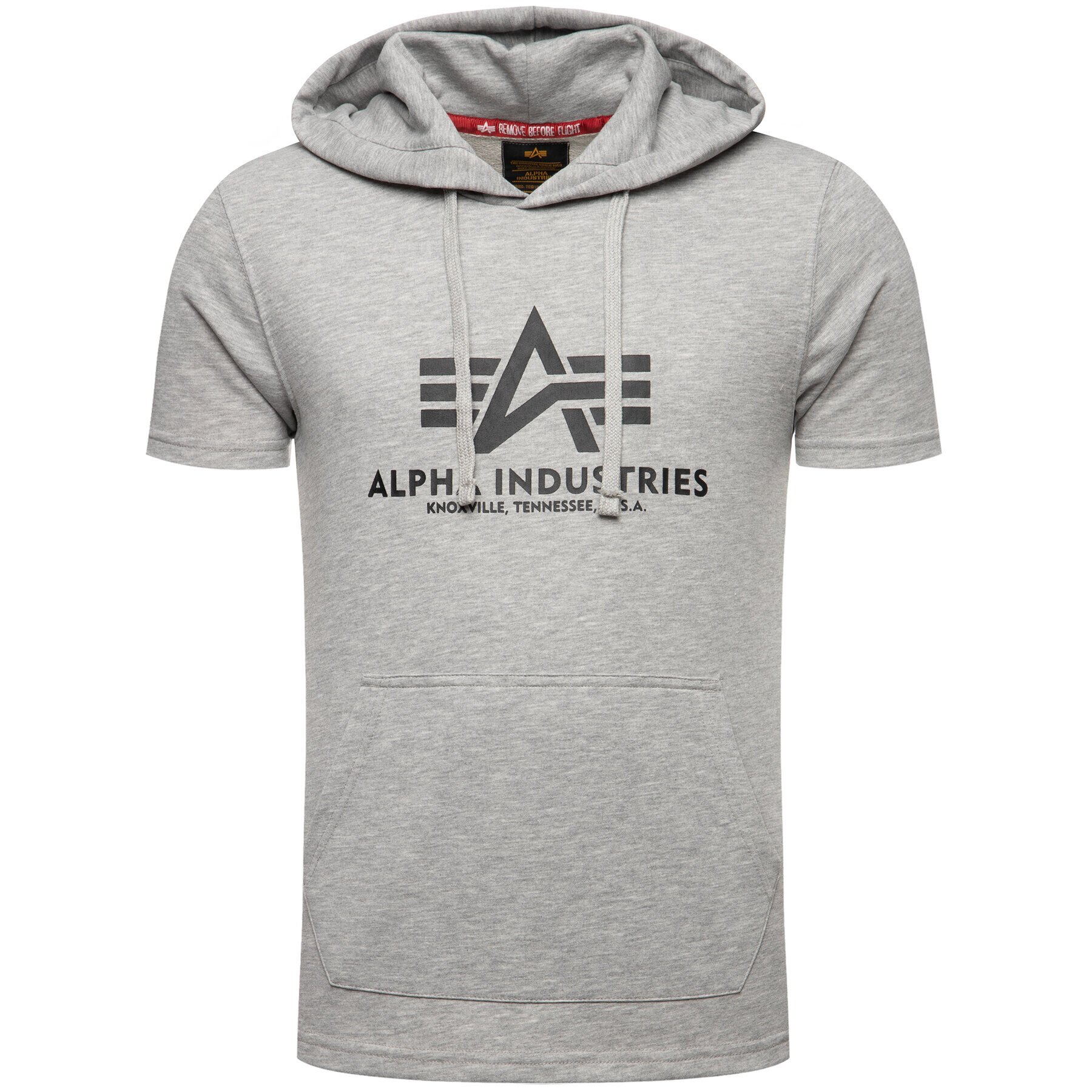 Alpha Industries Bluză Basic T Hooded 126507 Gri Regular Fit - Pled.ro