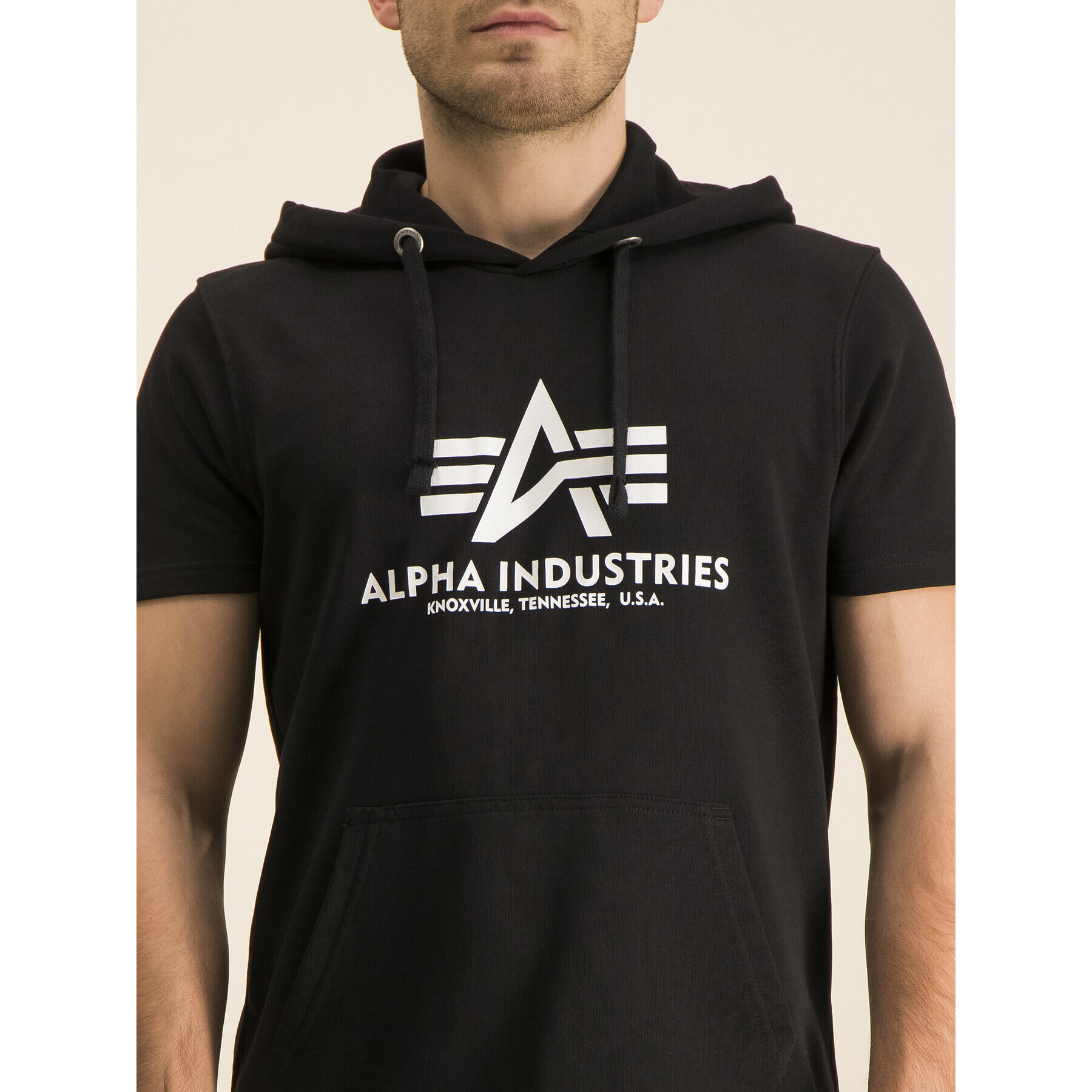 Alpha Industries Bluză Basic T Hooded 126507 Negru Regular Fit - Pled.ro