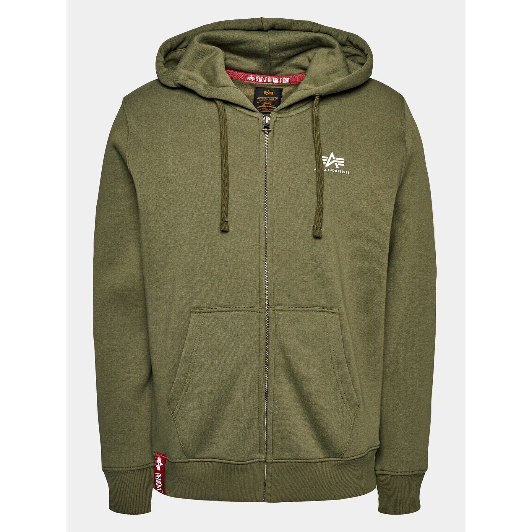 Alpha Industries Bluză Basic Zip 118342 Verde Regular Fit - Pled.ro