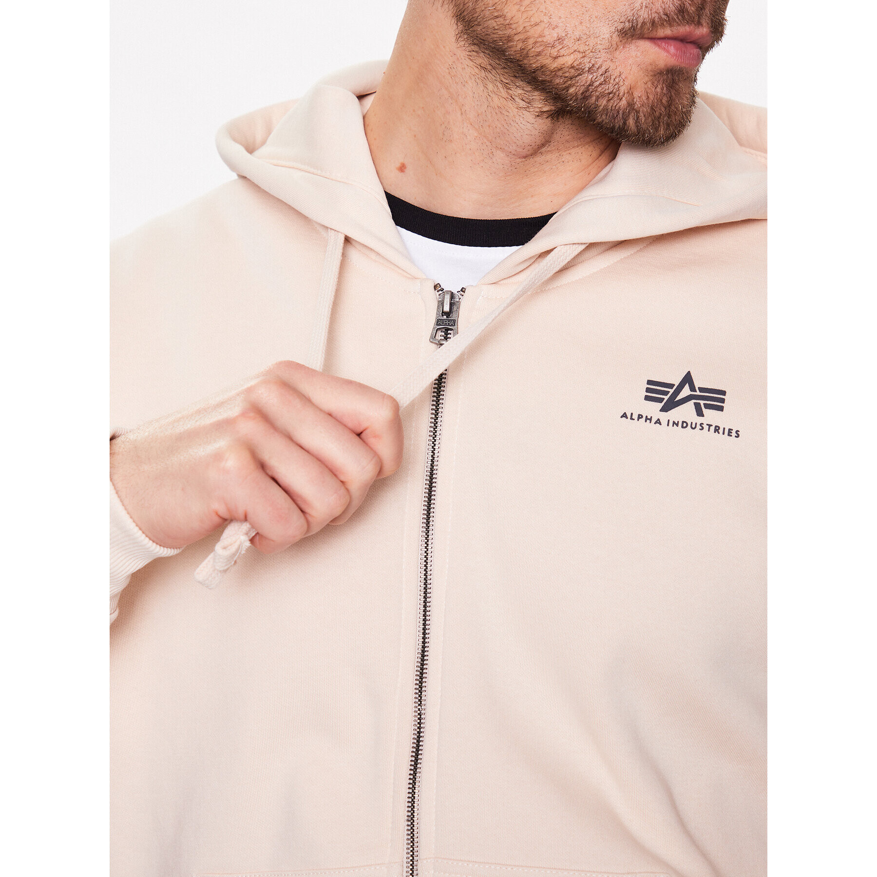 Alpha Industries Bluză Basic Zip 118342 Bej Regular Fit - Pled.ro