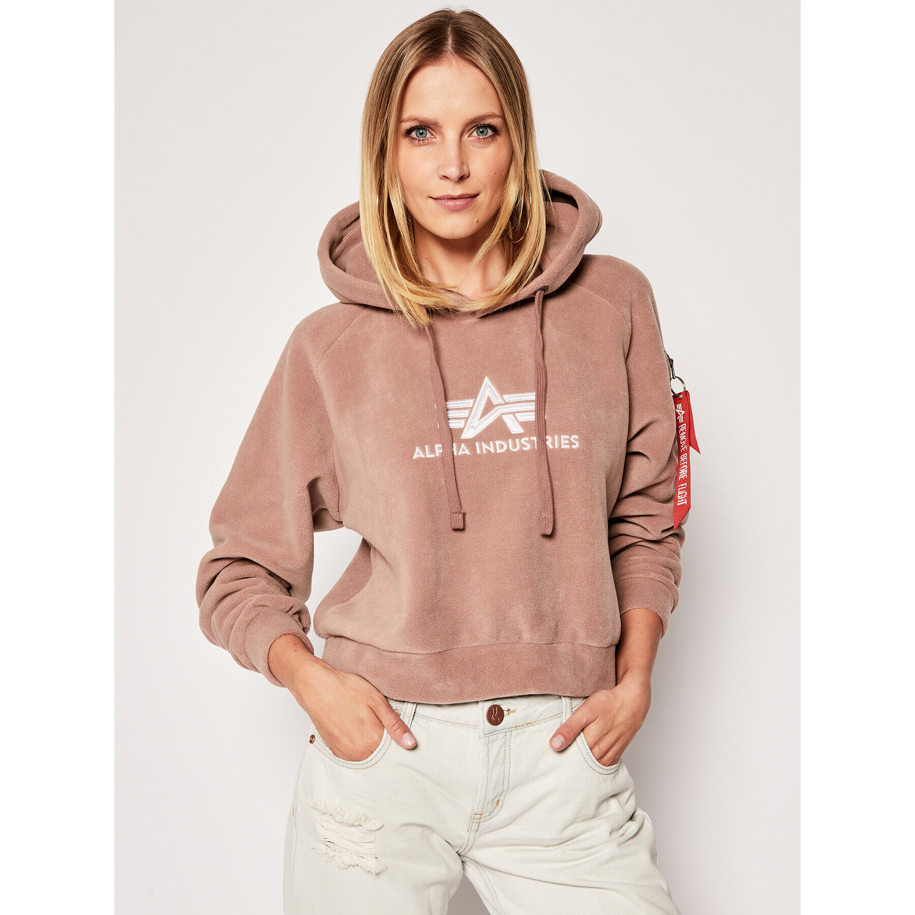 Alpha Industries Bluză Fleece 128055 Roz Regular Fit - Pled.ro