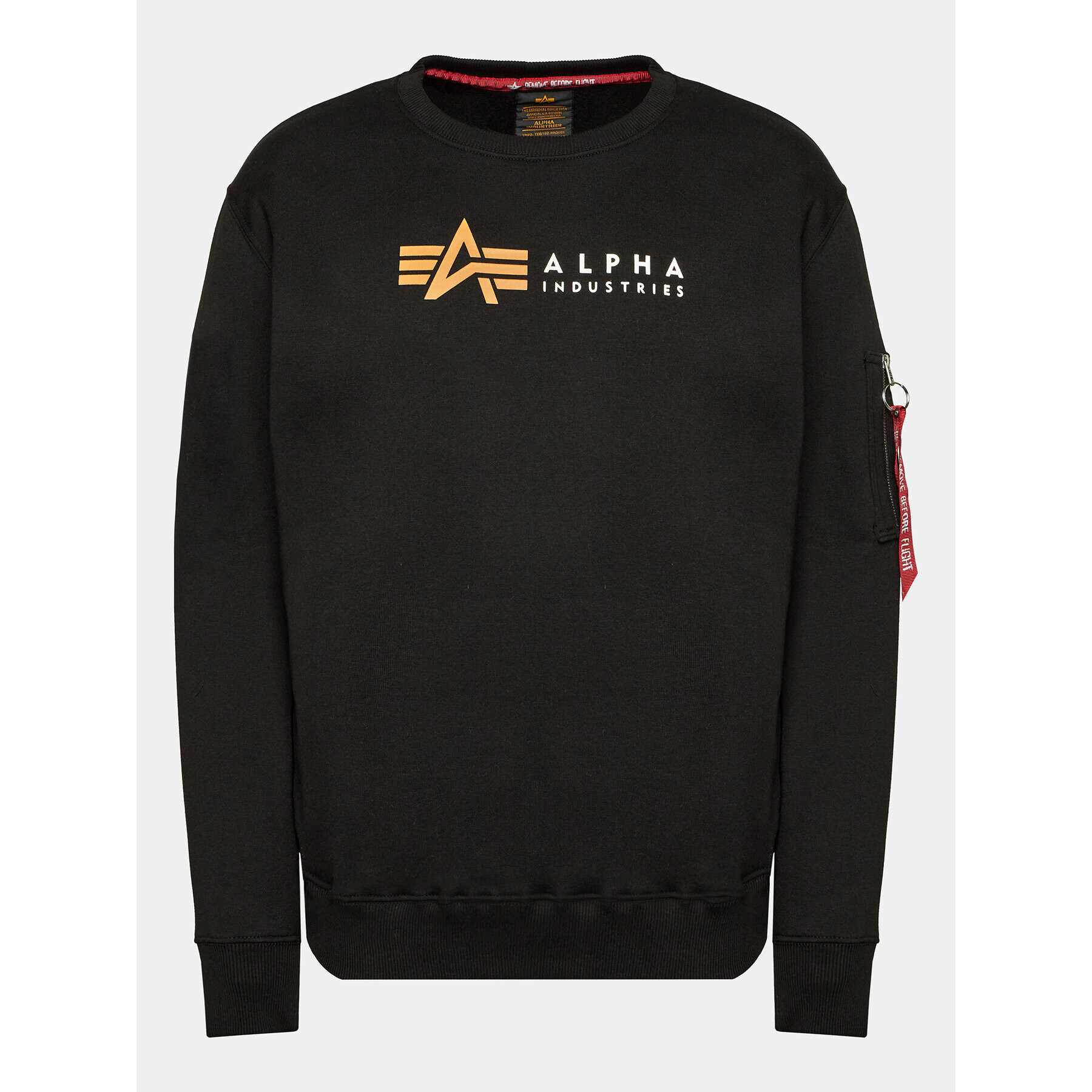 Alpha Industries Bluză Label 118312 Negru Regular Fit - Pled.ro